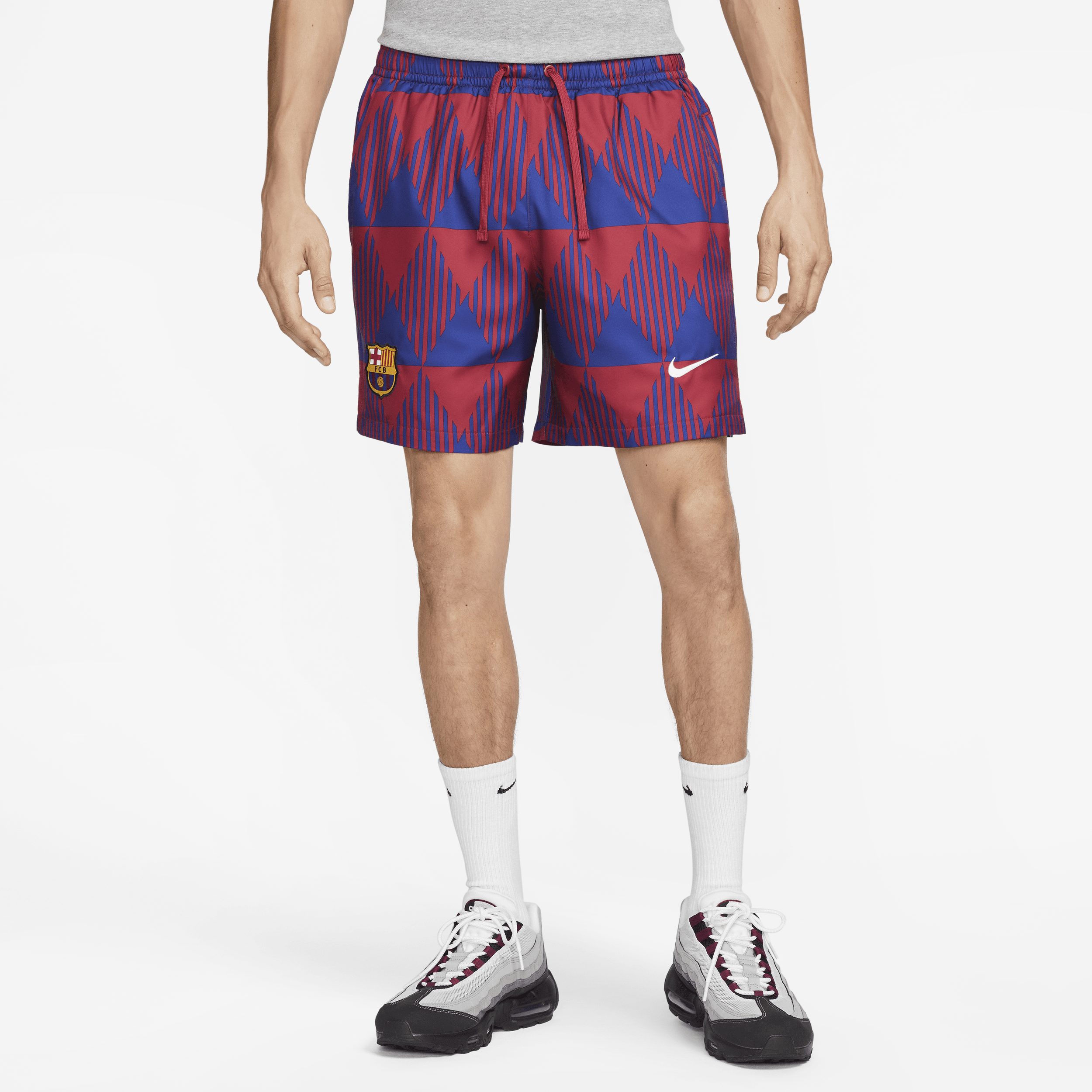 Shorts da calcio con grafica Nike FC Barcelona Flow – Uomo - Rosso