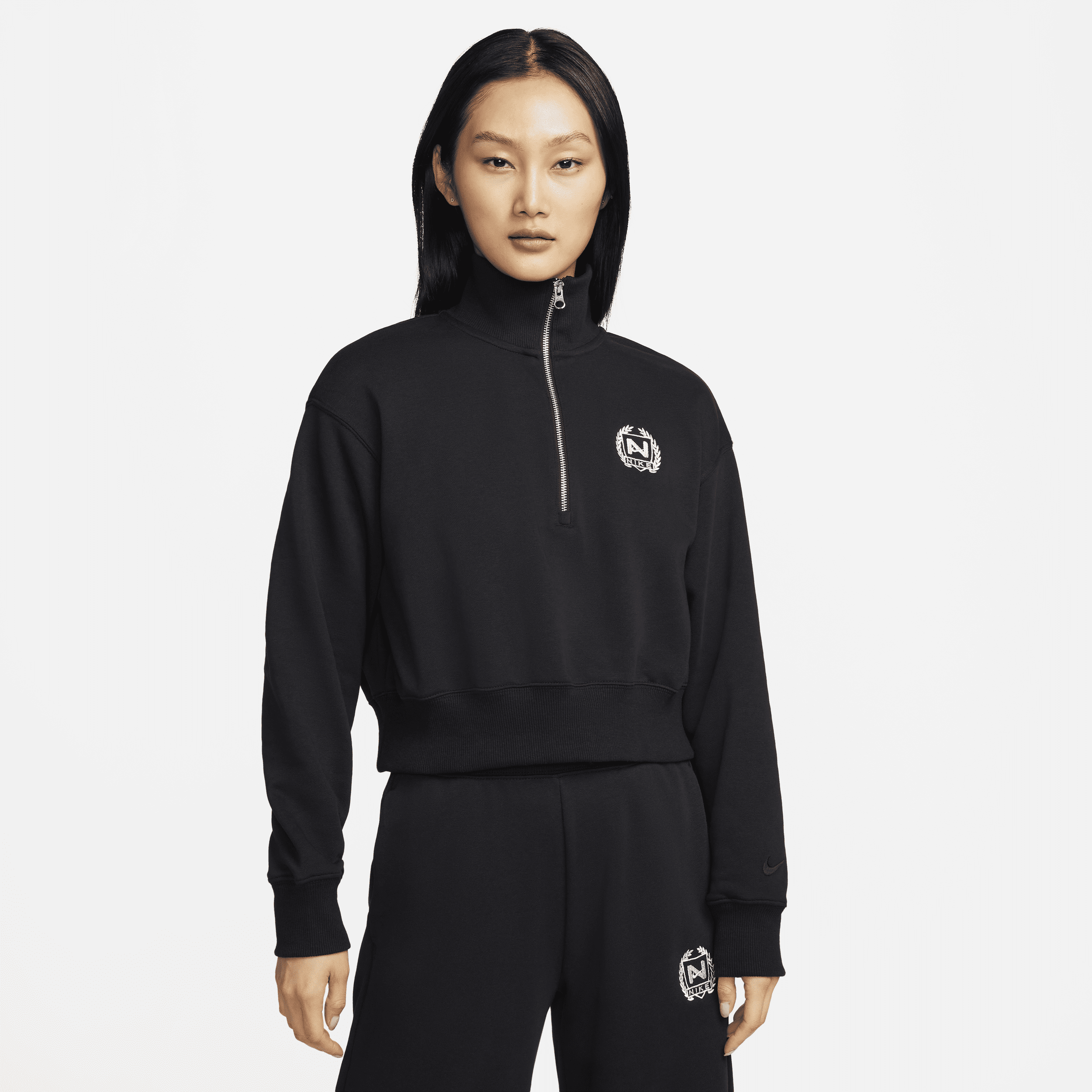 【ナイキ(NIKE)公式ストア】ナイキ スポーツウェア ウィメンズ オーバーサイズド 1/2ジップ クロップ フリース スウェットシャツ FZ4737-010 ブラック 【ナイキ(NIKE)公式ストア】ナイキ スポーツウェア ウィメンズ オーバーサイズド 1/2ジップ クロップ フリース スウェットシャツ FZ4737-010 ブラック