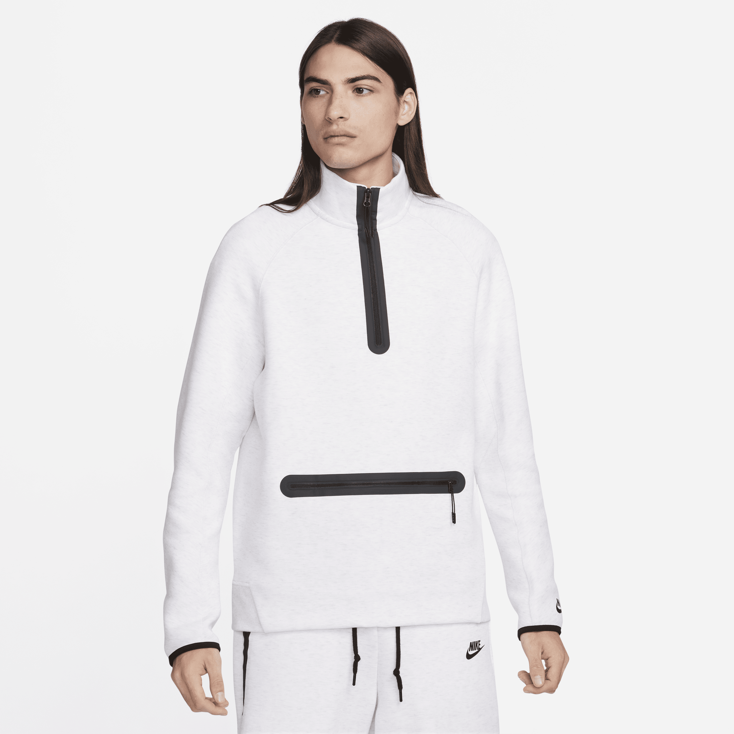 Nike Sportswear Tech Fleece-sweatshirt med 1/2 lynlås til mænd - brun