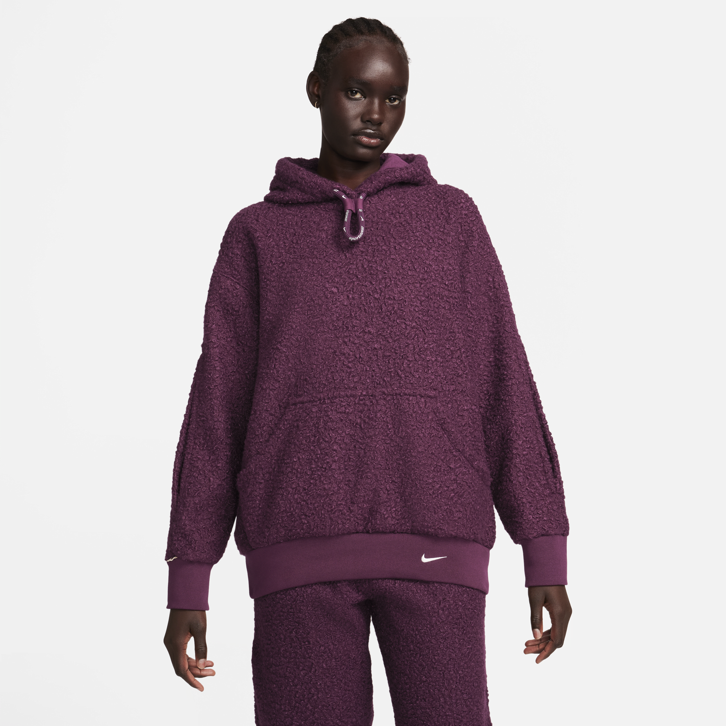 Felpa con cappuccio in fleece high-pile Nike Sportswear Collection – Donna - Rosso