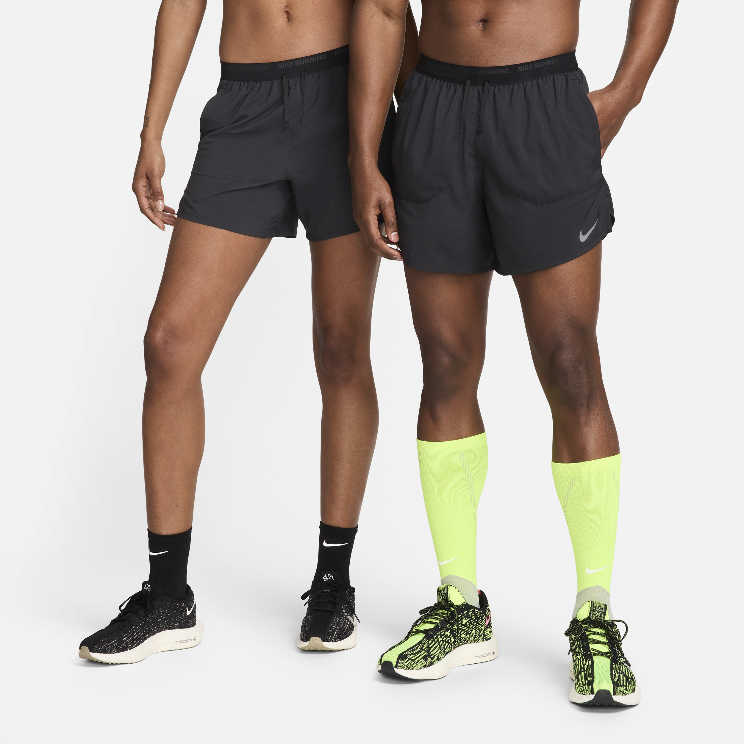 Nike Stride Dri-FIT-løbeshorts med indershorts (13 cm) til mænd - sort