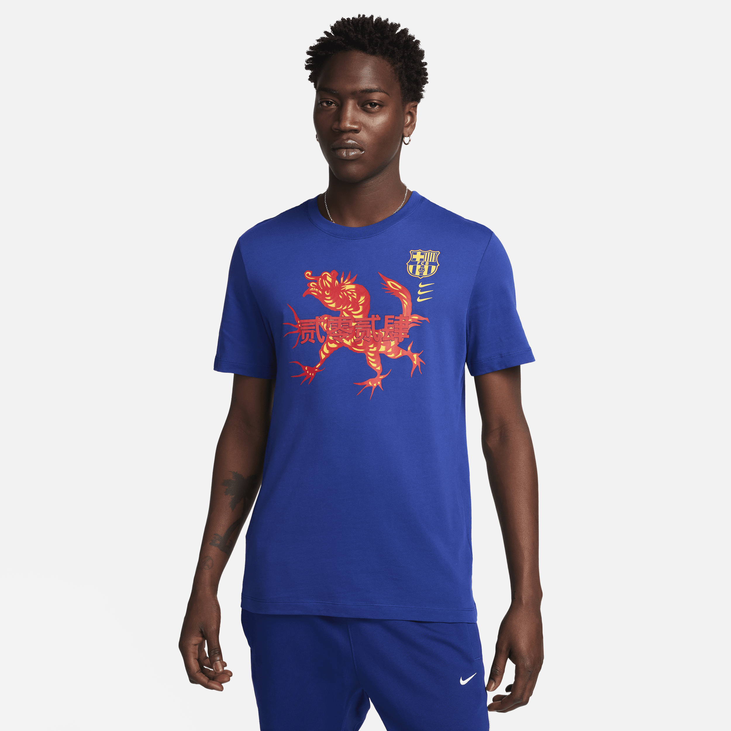 FC Barcelona Nike-fodbold-T-shirt til mænd - blå