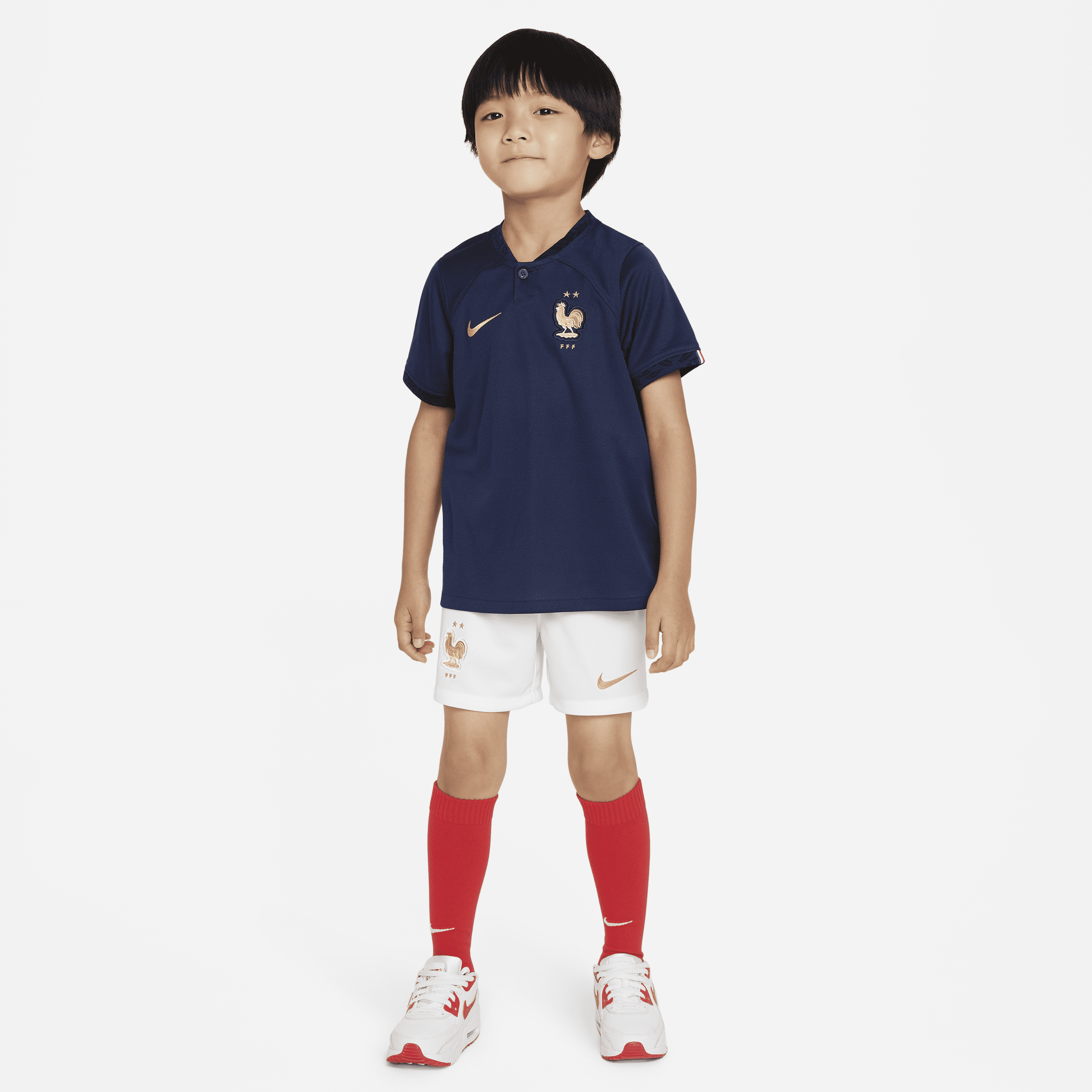 Nike FFF 2022/23 Home-fodboldsæt til mindre børn - blå