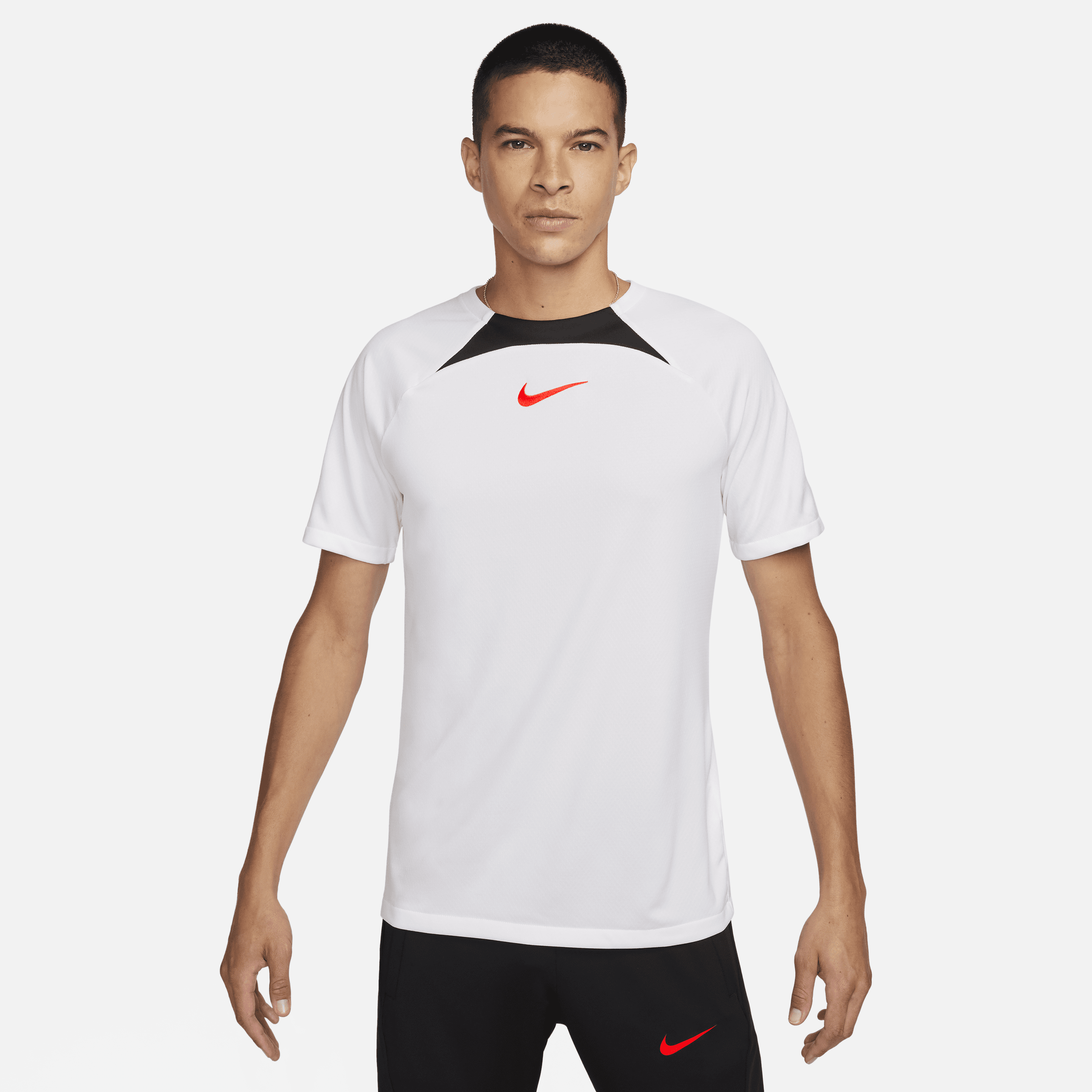 Kortærmet Nike Academy-Dri-FIT-fodboldtrøje til mænd - hvid