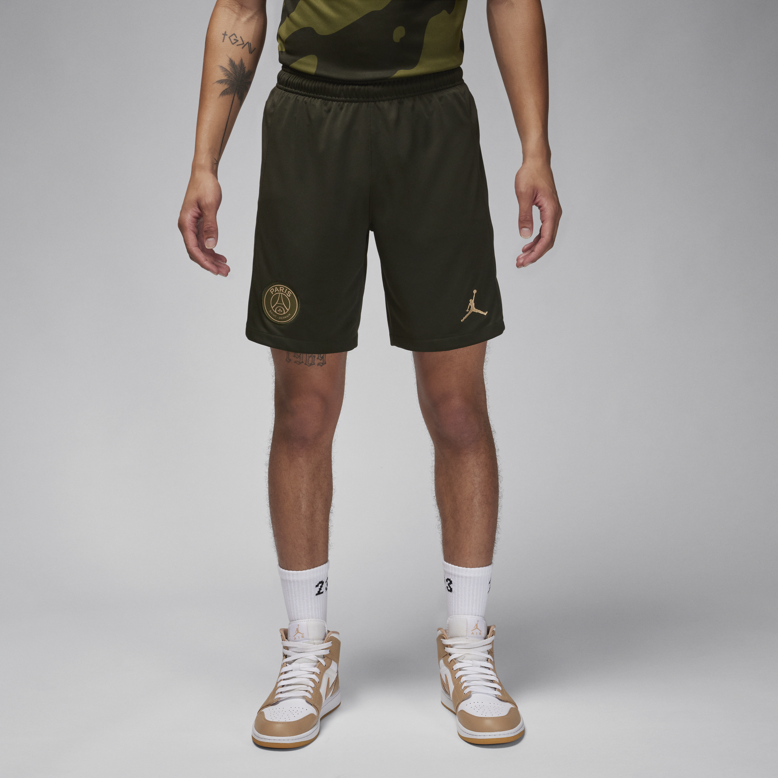 Nike Paris Saint-Germain 2023/24 Stadium Fourth Jordan Dri-FIT Replica-fodboldshorts til mænd - grøn