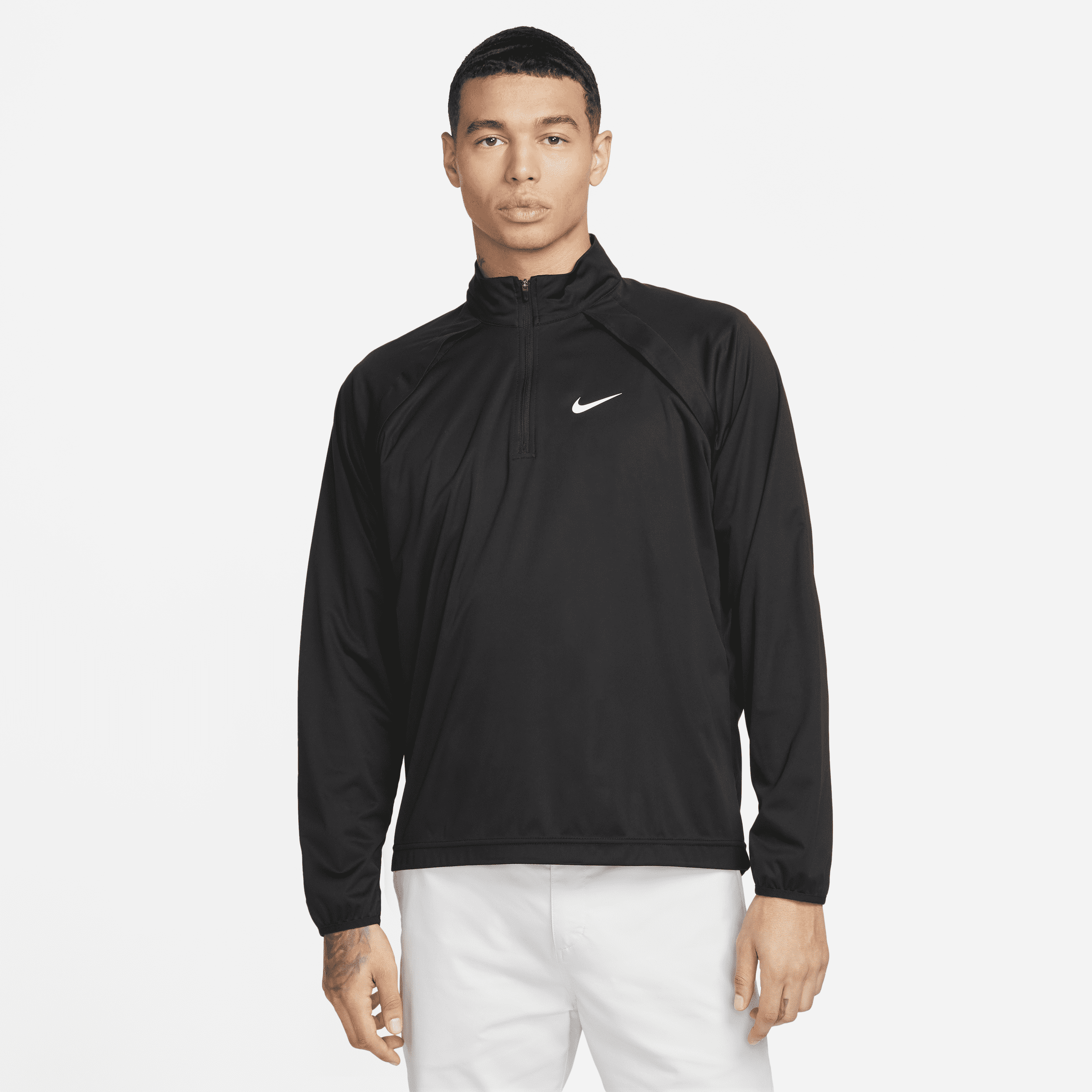 Nike Repel Tour-golfjakke med 1/2 lynlås til mænd - sort