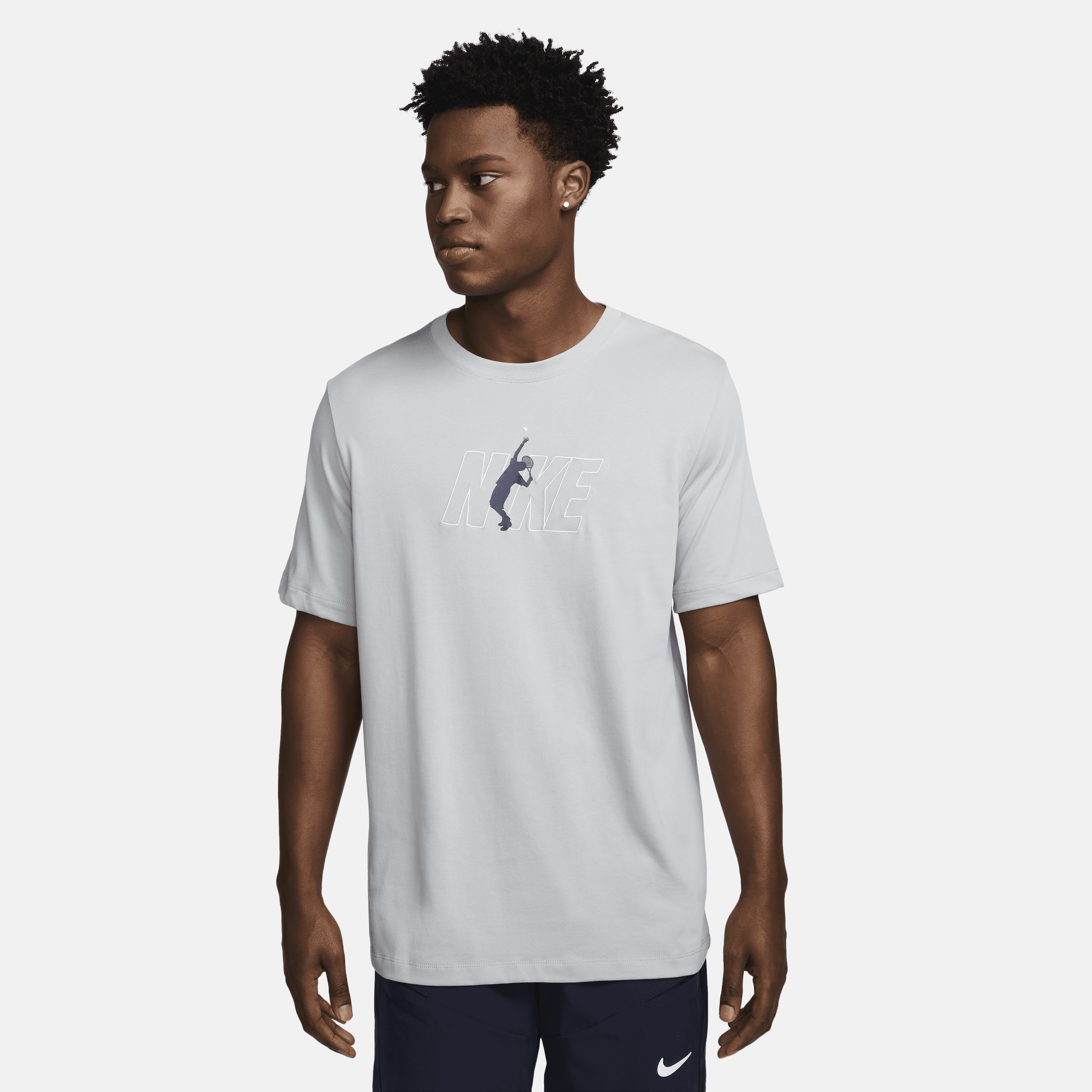 NikeCourt Dri-FIT tennis-T-shirt til mænd - grå