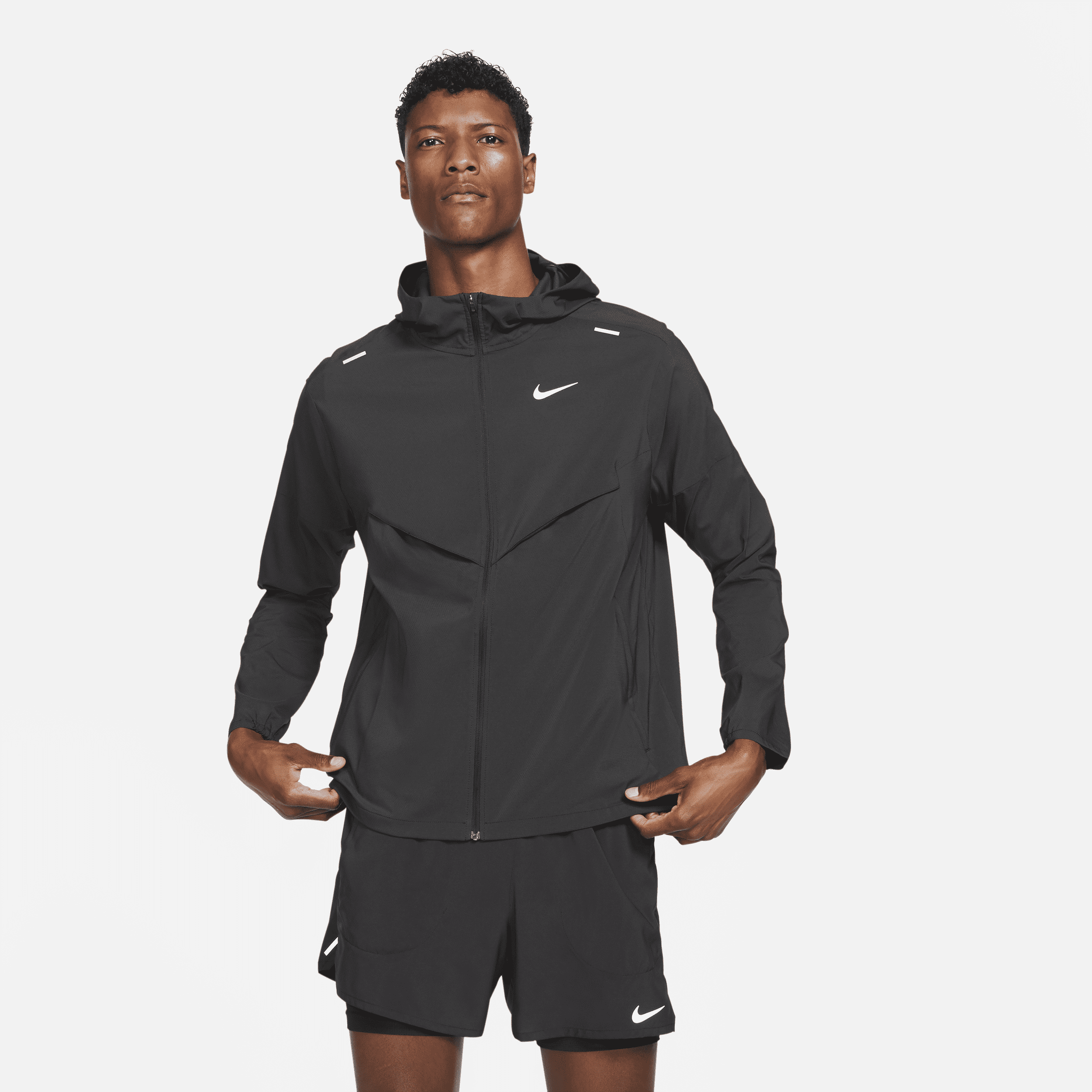 Nike Windrunner-løbejakke til mænd - sort