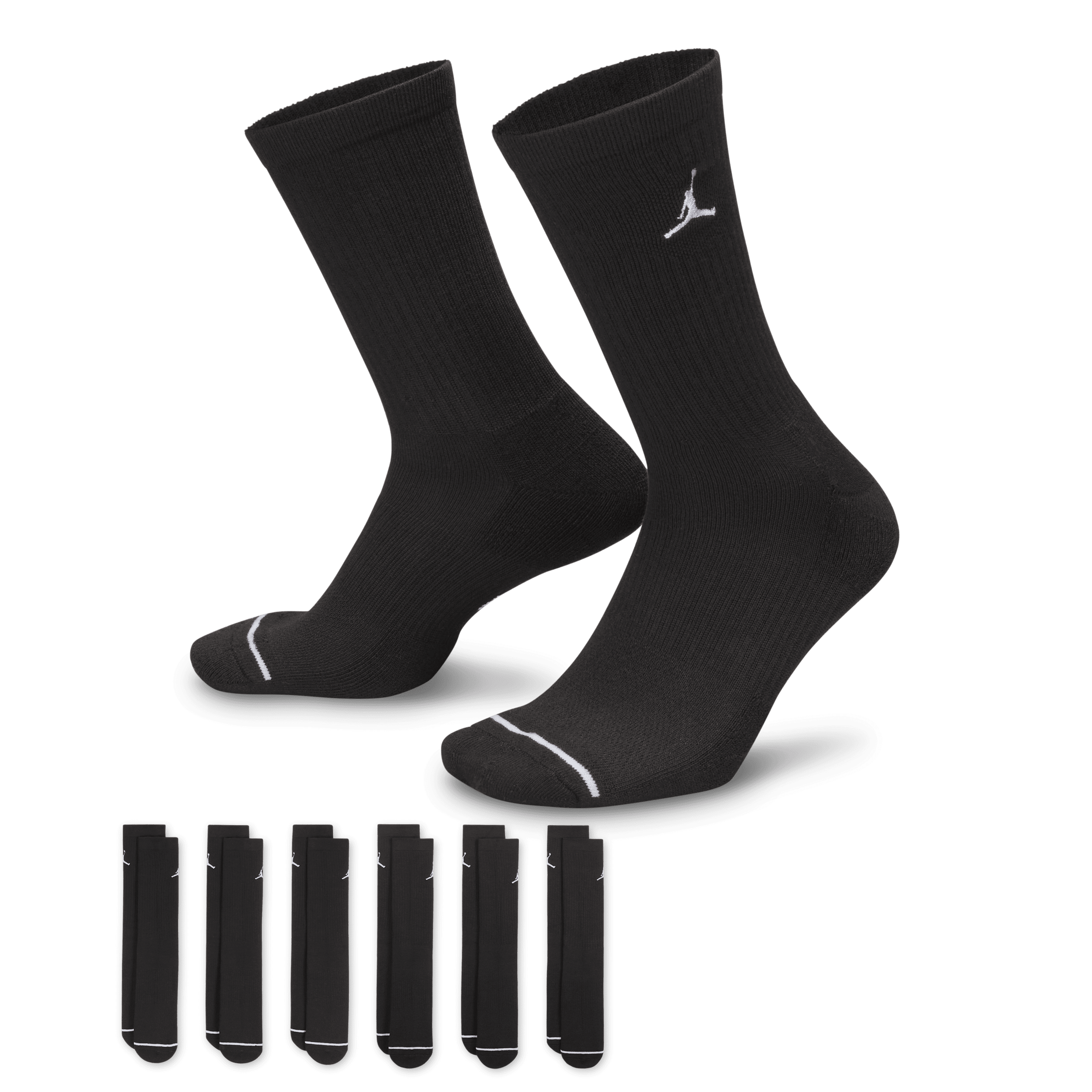 【ナイキ(NIKE)公式ストア】ジョーダン エブリデイ クッションド クルー ソックス (6足) HV6228-010 ブラック 【ナイキ(NIKE)公式ストア】ジョーダン エブリデイ クッションド クルー ソックス (6足) HV6228-010 ブラック