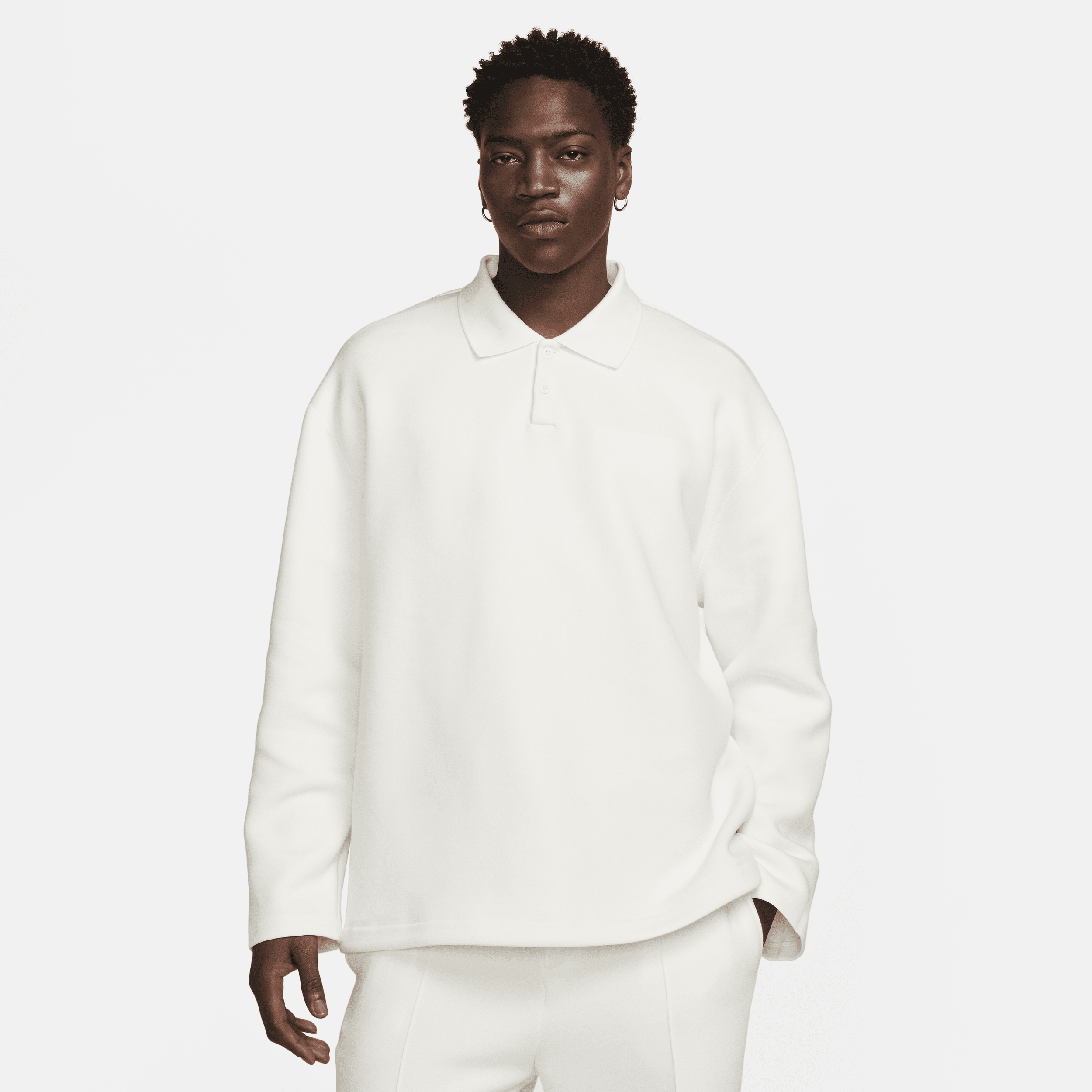 Nike Tech Fleece Reimagined-polotrøje til mænd - hvid