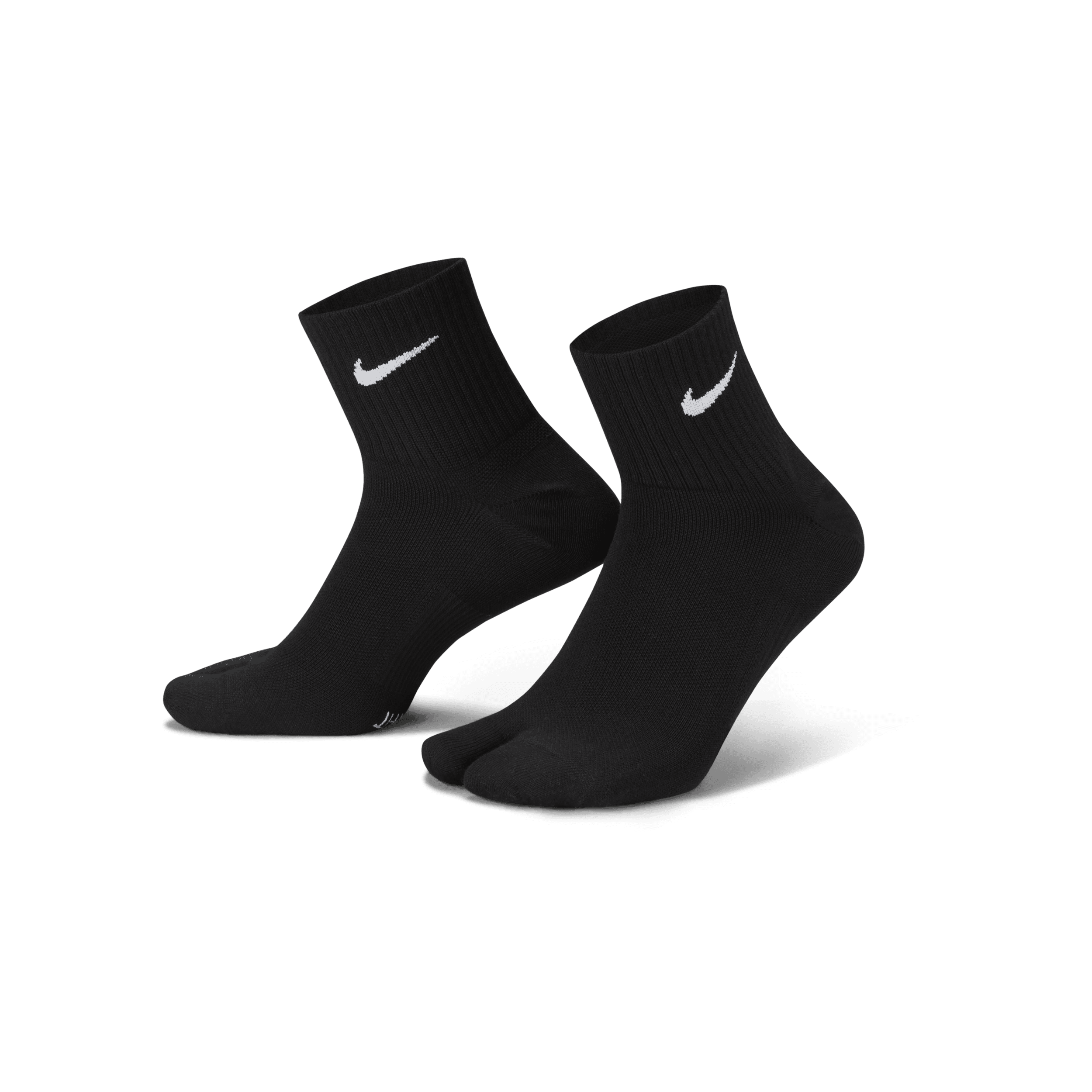 Lette Nike Everyday Plus-ankelstrømper med opdelt tå - sort