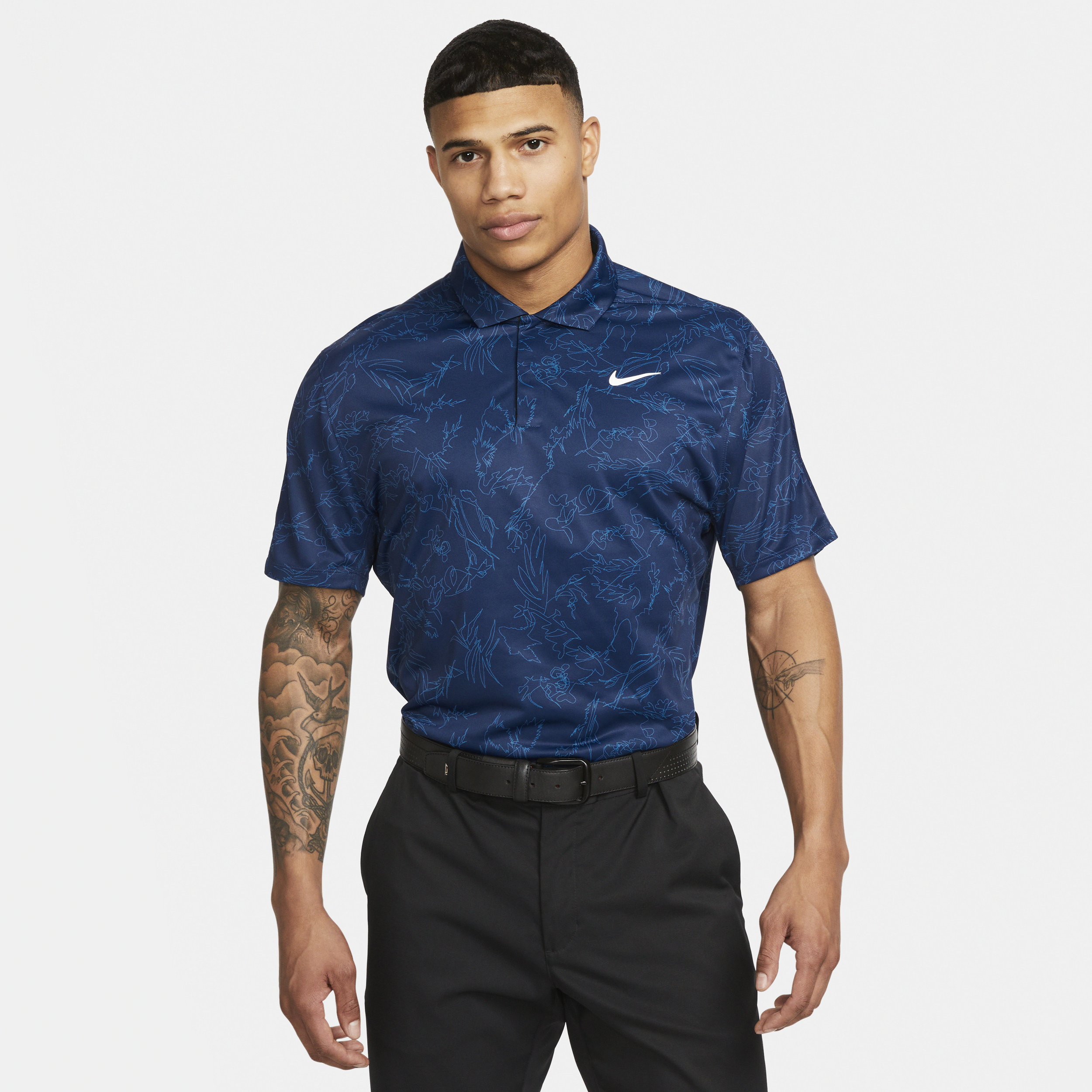 Tiger Woods Nike Dri-FIT ADV-golfpolo til mænd - blå