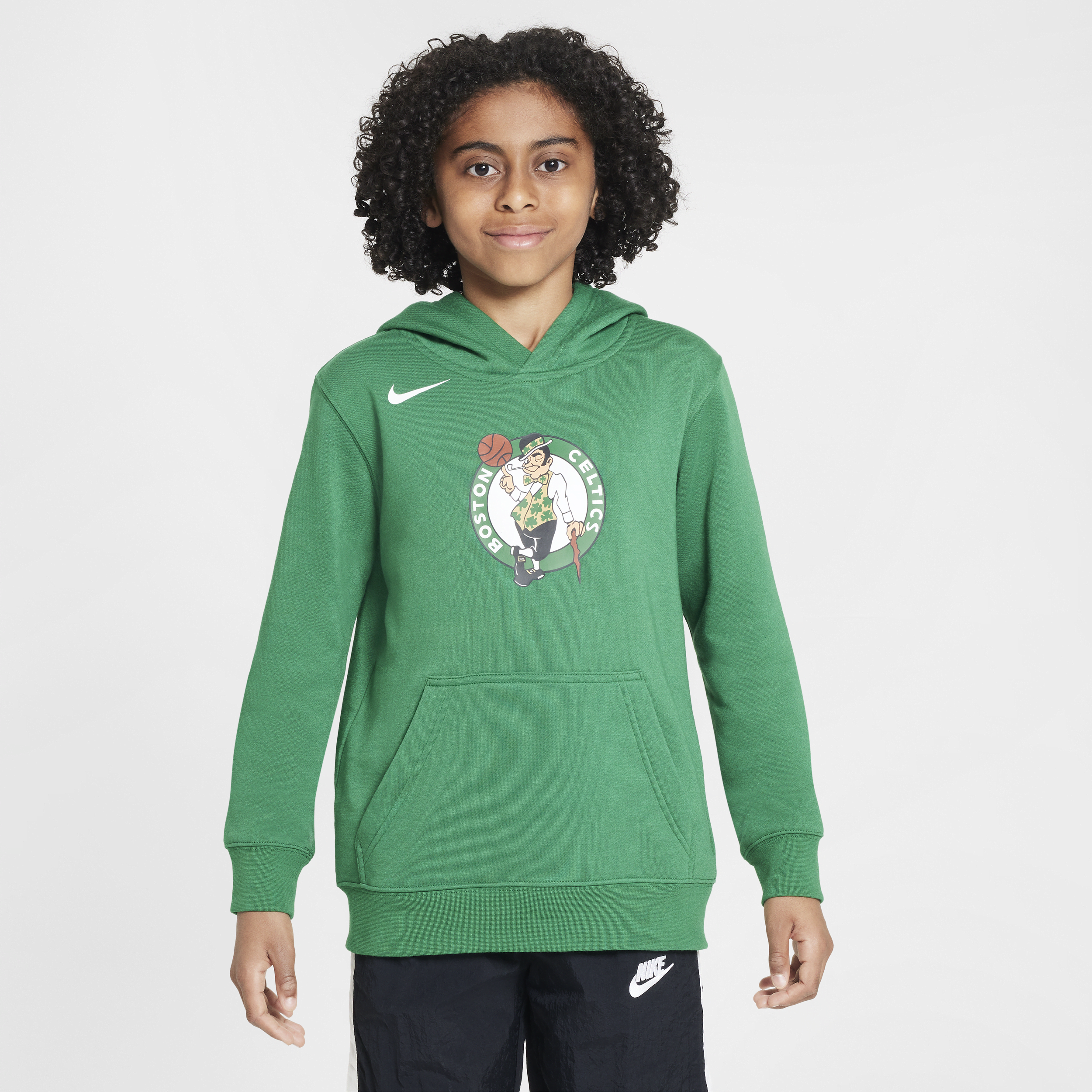 Boston Celtics Club Nike NBA-fleecehoodie voor kids - Groen