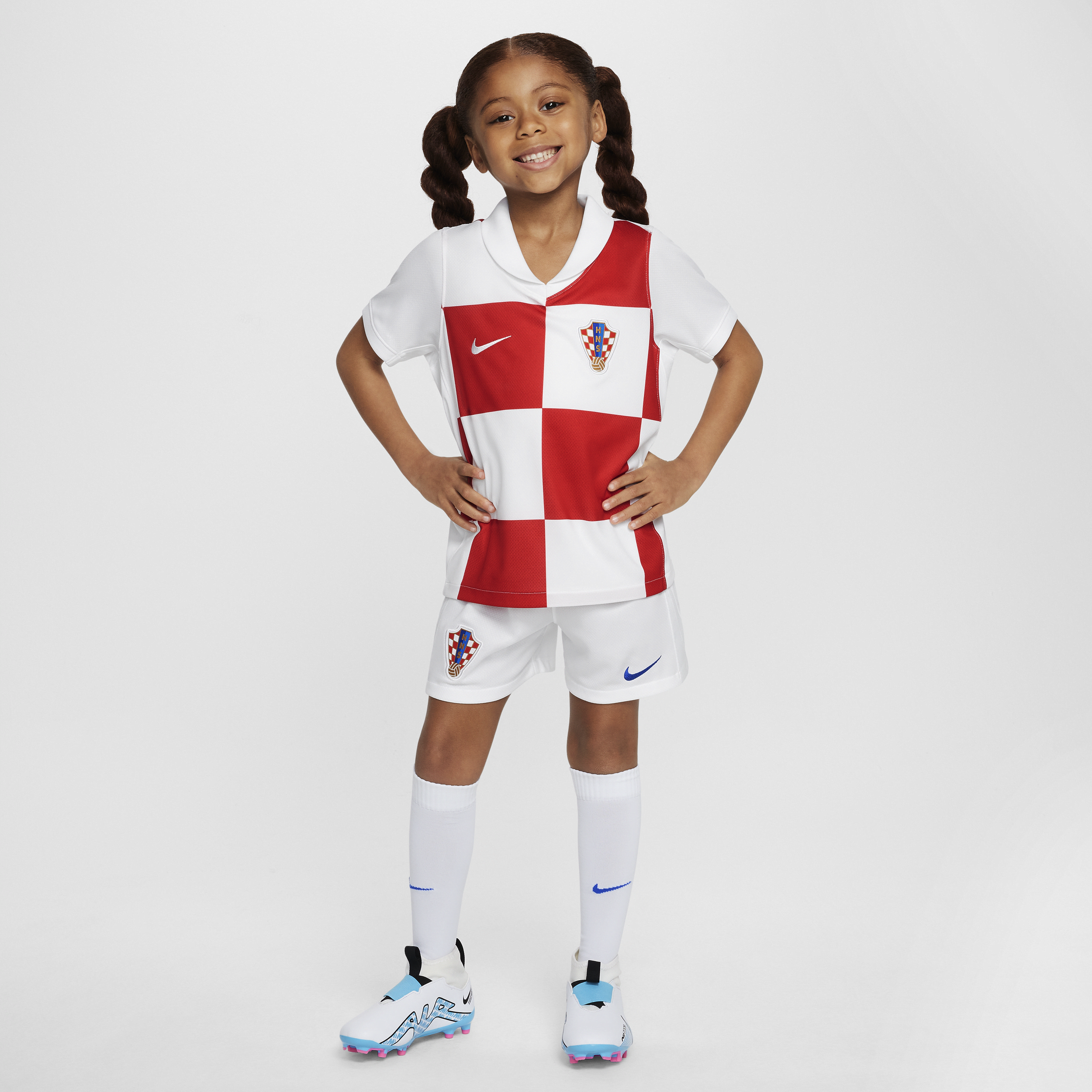 Divisa da calcio Nike replica Croazia 2024/25 Stadium per bambino/a – Home - Bianco