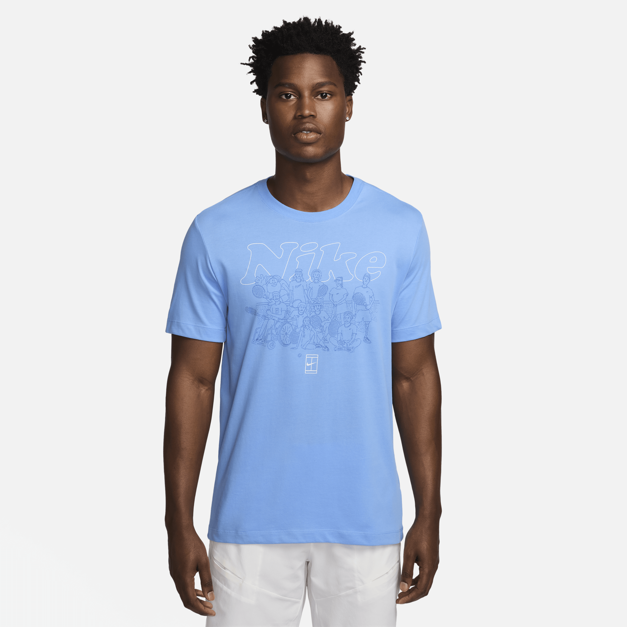 NikeCourt Dri-FIT tennis-T-shirt til mænd - blå