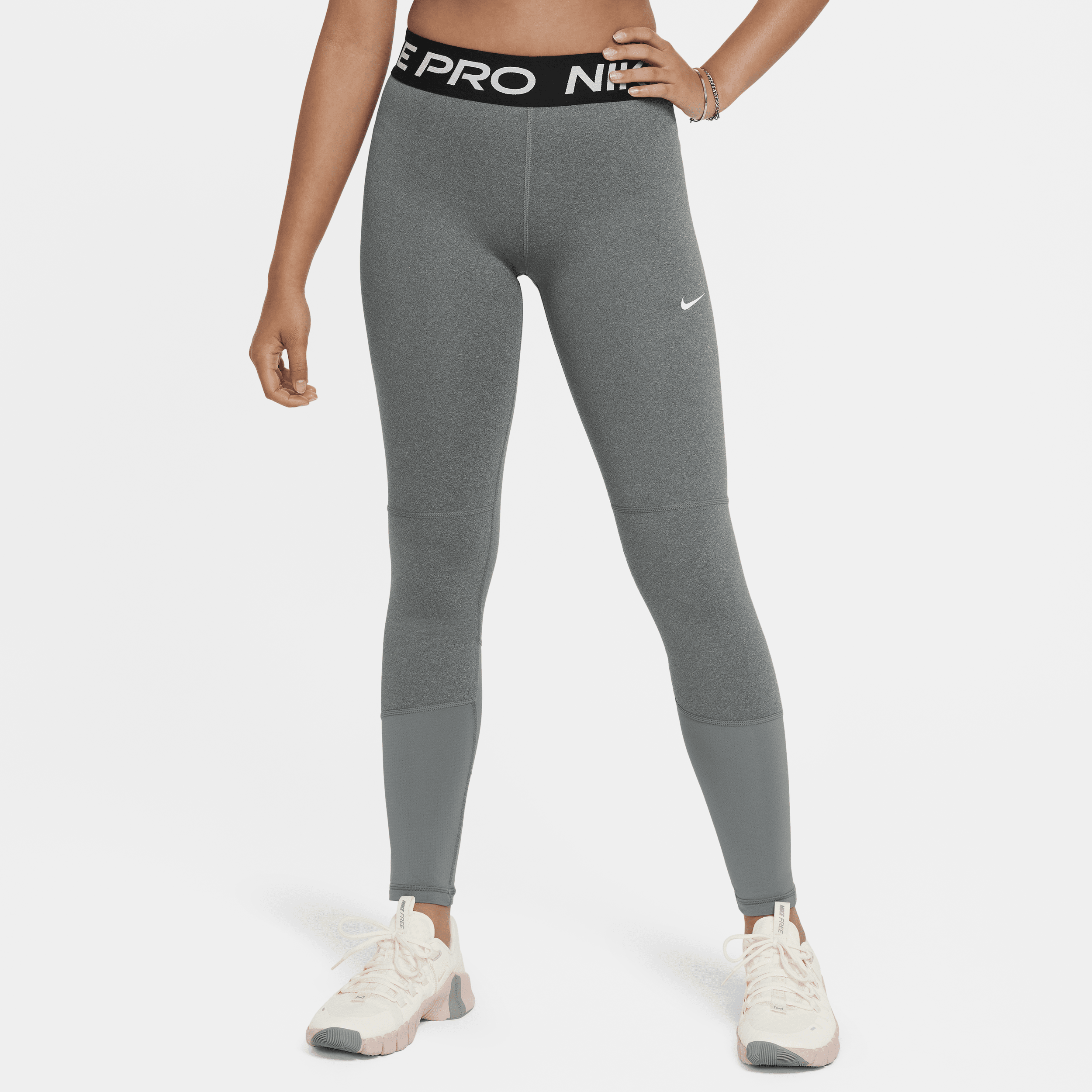 Nike Pro Dri-FIT-leggings til større børn (piger) - grå