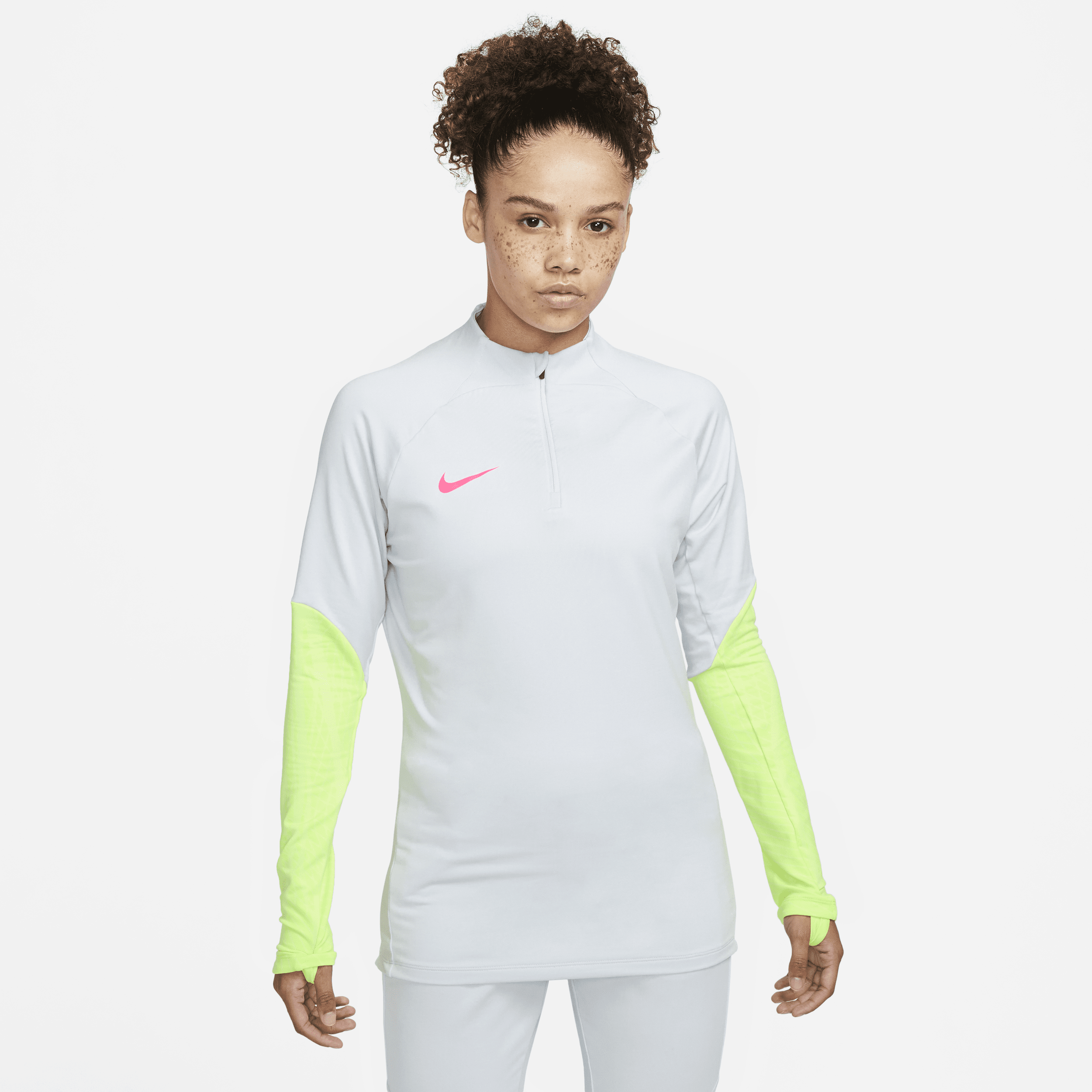 Langærmet Nike Dri-FIT Strike-træningsoverdel til kvinder - grå