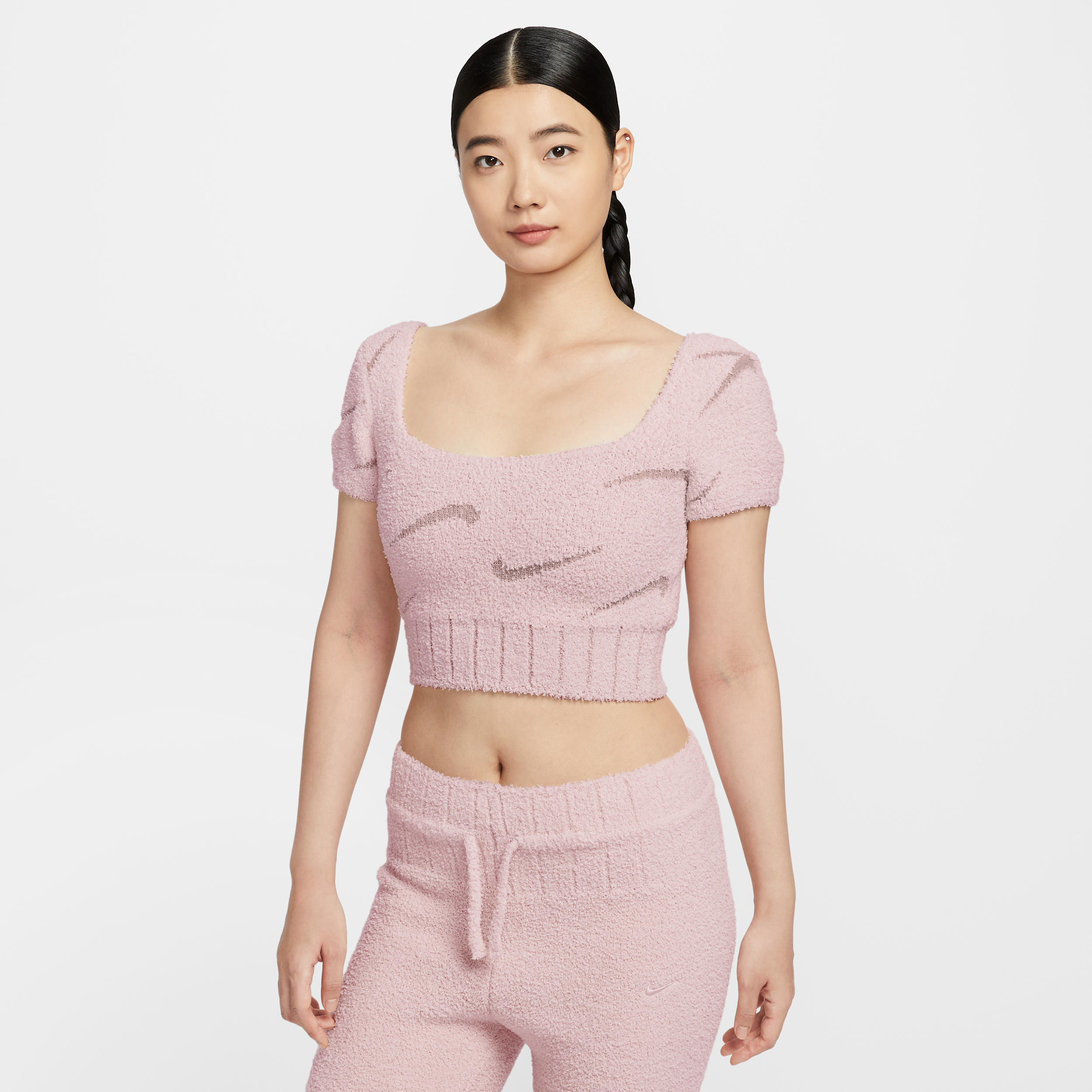 【ナイキ(NIKE)公式ストア】ナイキ スポーツウェア フェニックス コージー ブークレ ウィメンズ ショートスリーブ クロップド ニット トップス HV2771-667 ピンク 【ナイキ(NIKE)公式ストア】ナイキ スポーツウェア フェニックス コージー ブークレ ウィメンズ ショートスリーブ クロップド ニット トップス HV2771-667 ピンク