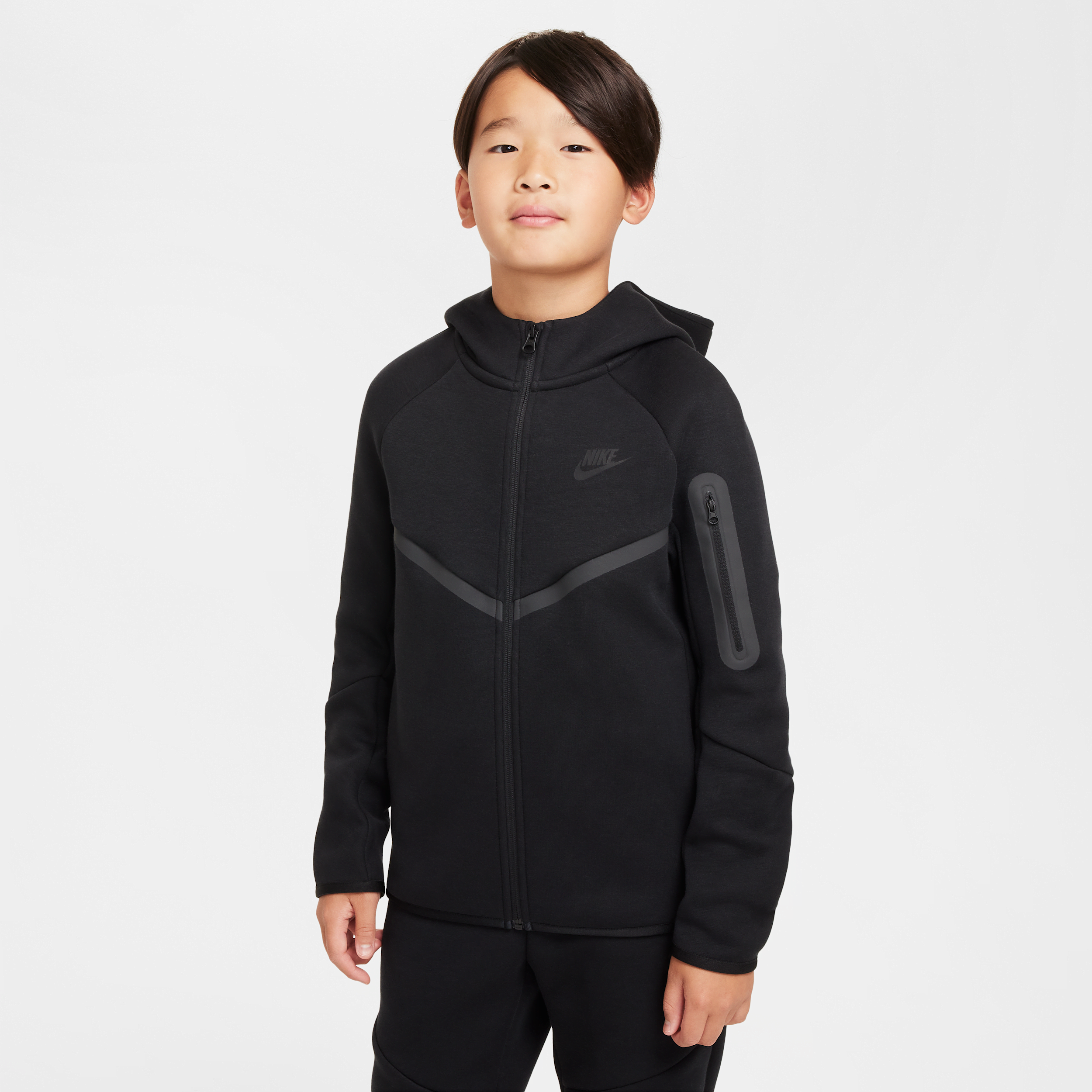 Felpa con cappuccio e zip a tutta lunghezza Nike Tech Fleece - Ragazzo/a - Nero