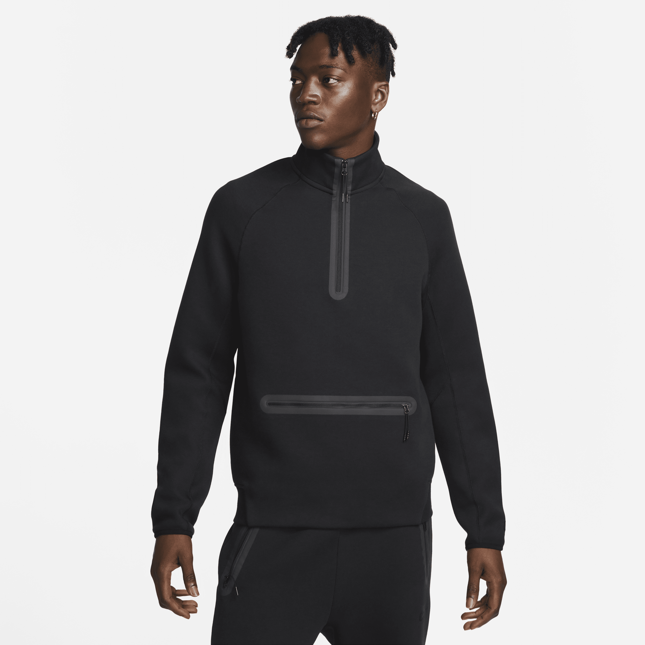 Felpa con zip a metà lunghezza Nike Sportswear Tech Fleece – Uomo - Nero
