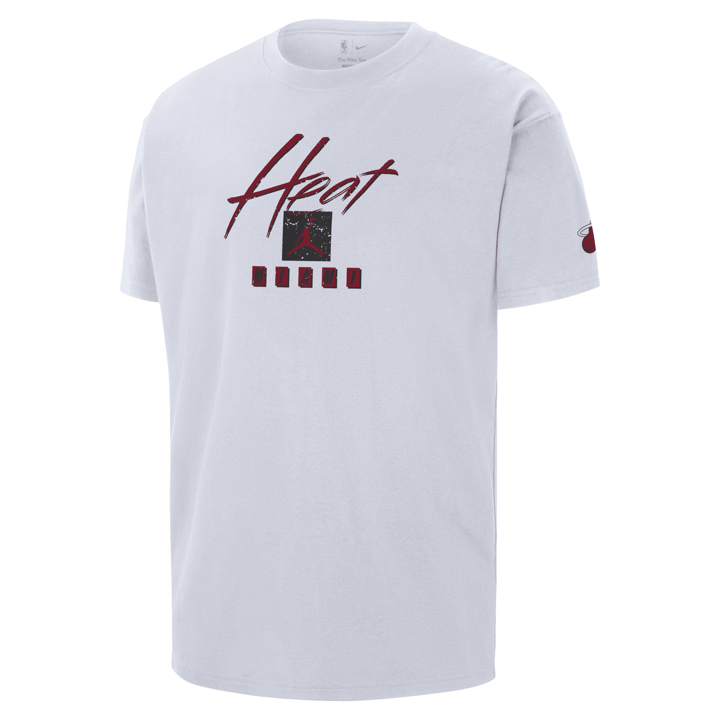Nike Miami Heat Courtside Statement Edition Jordan NBA Max90-T-shirt til mænd - hvid