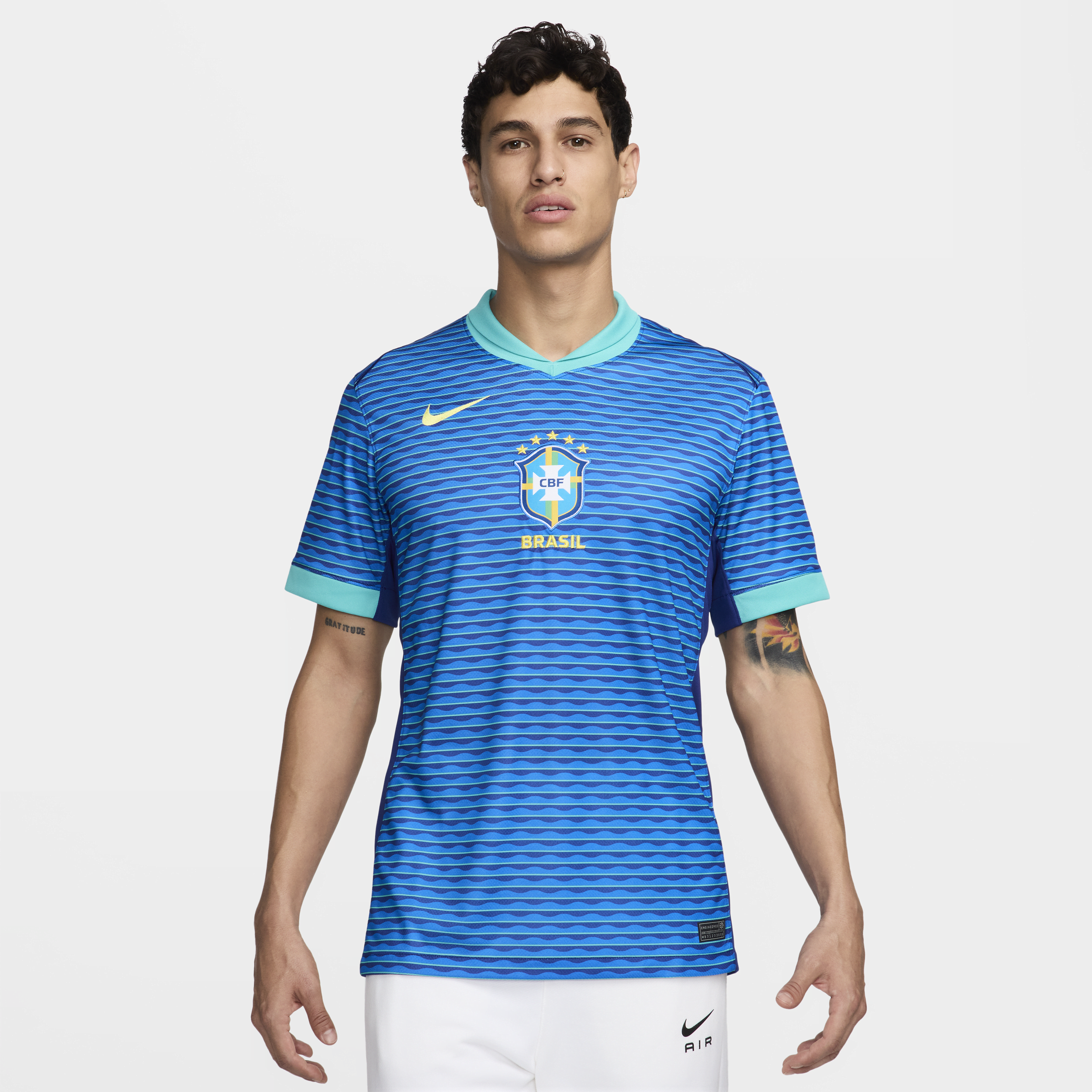 Brazilië 2024 Stadium Uit Nike Dri-FIT replica voetbalshirt voor heren - Blauw