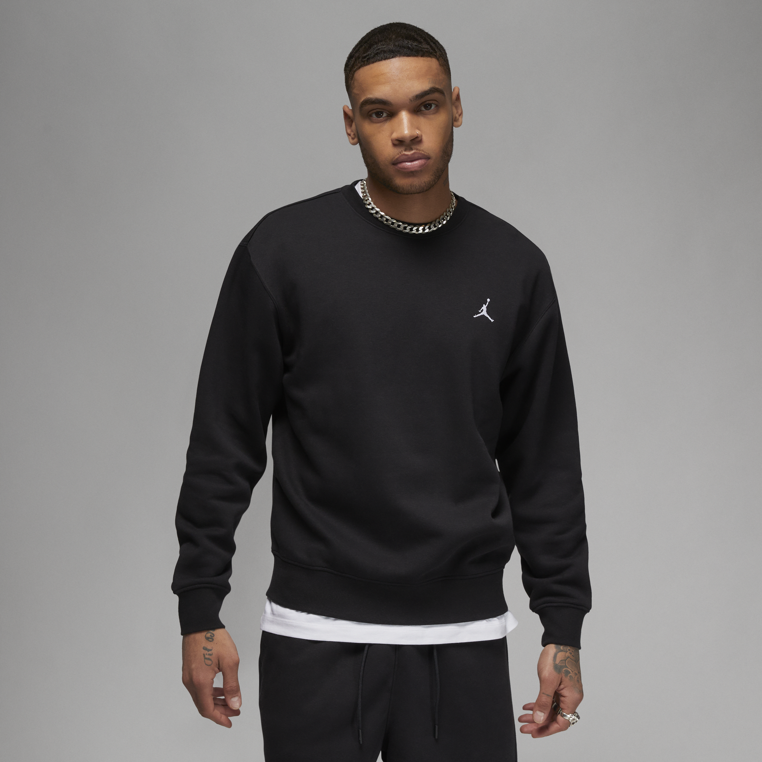 Jordan Brooklyn Fleece-sweatshirt med rund hals til mænd - sort