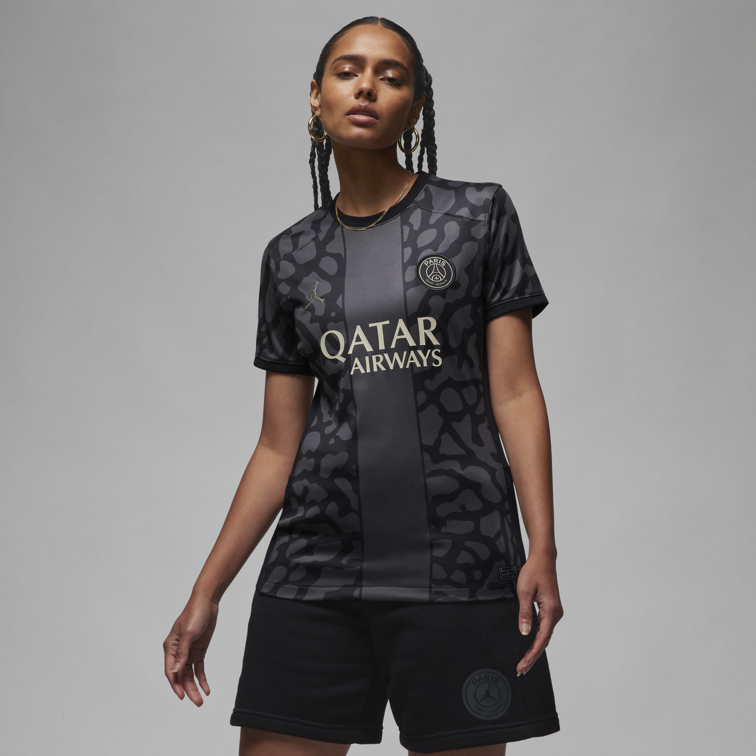Nike Tercera equipación Stadium París Saint-Germain 2023/24 Camiseta de fútbol Jordan Dri-FIT - Mujer - Gris