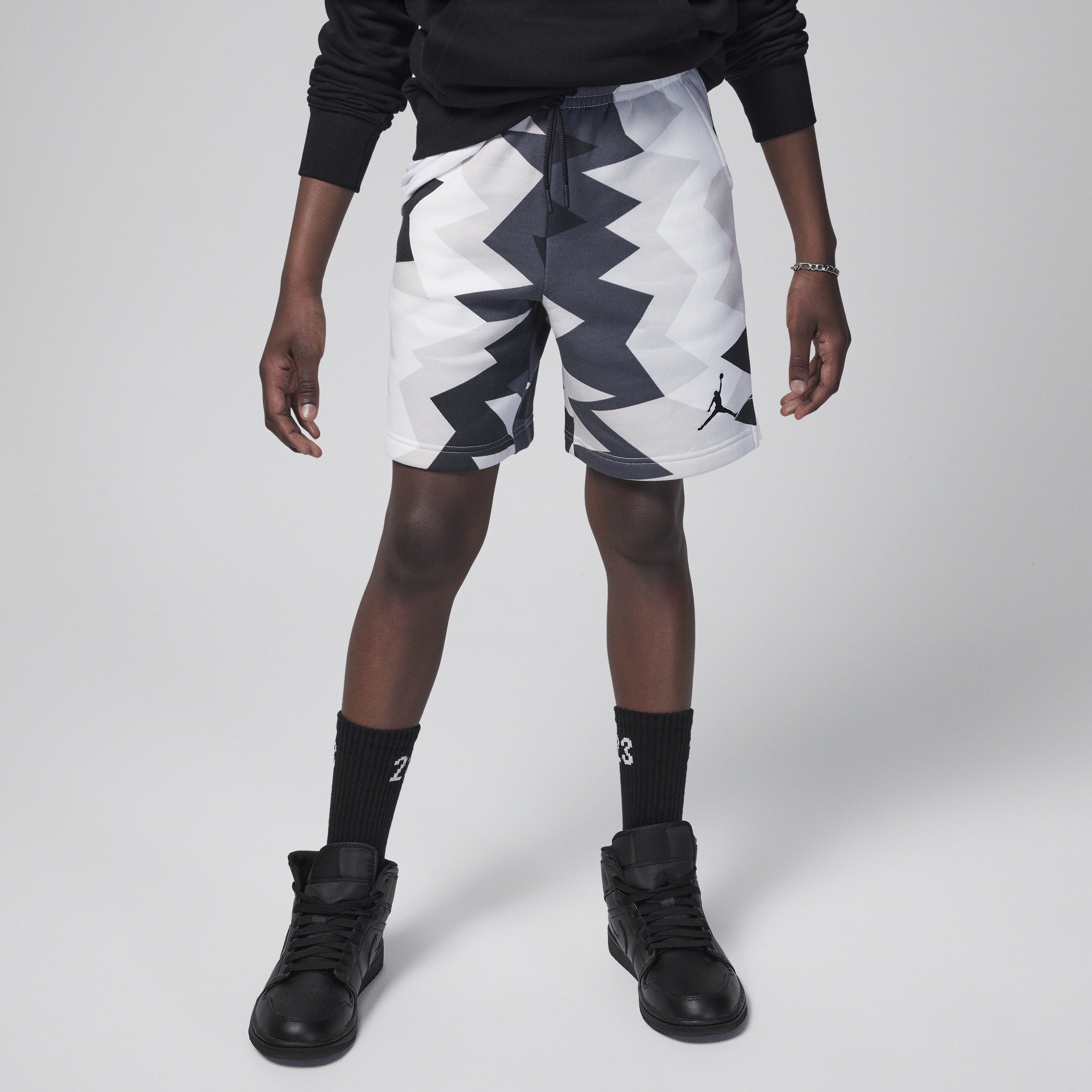 Nike Printede Jordan MJ Flight MVP-shorts til større børn - hvid