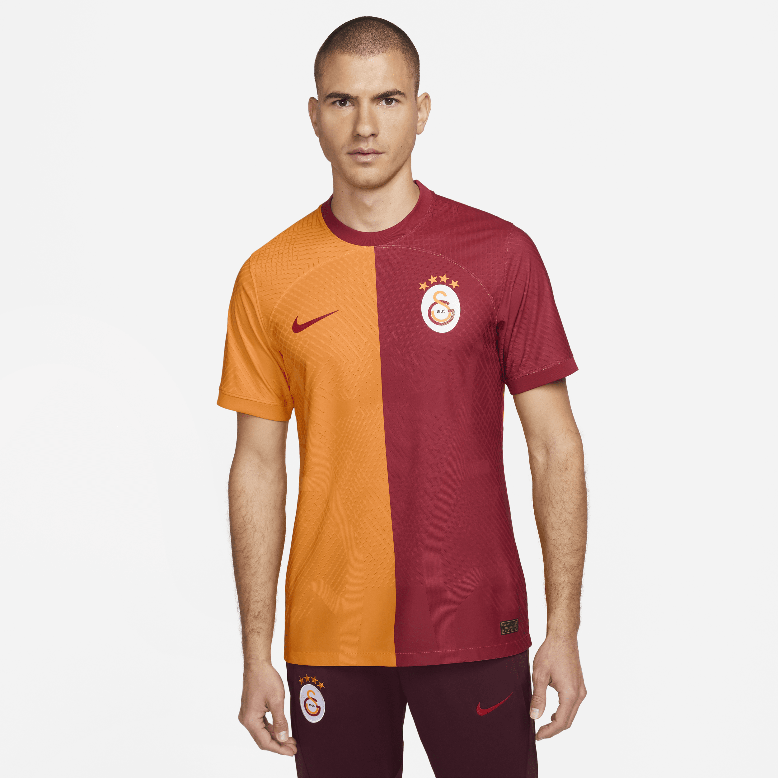 Galatasaray SK 2023/24 Match Home-Nike Dri-FIT ADV-fodboldspillertrøje med korte ærmer til mænd - Orange