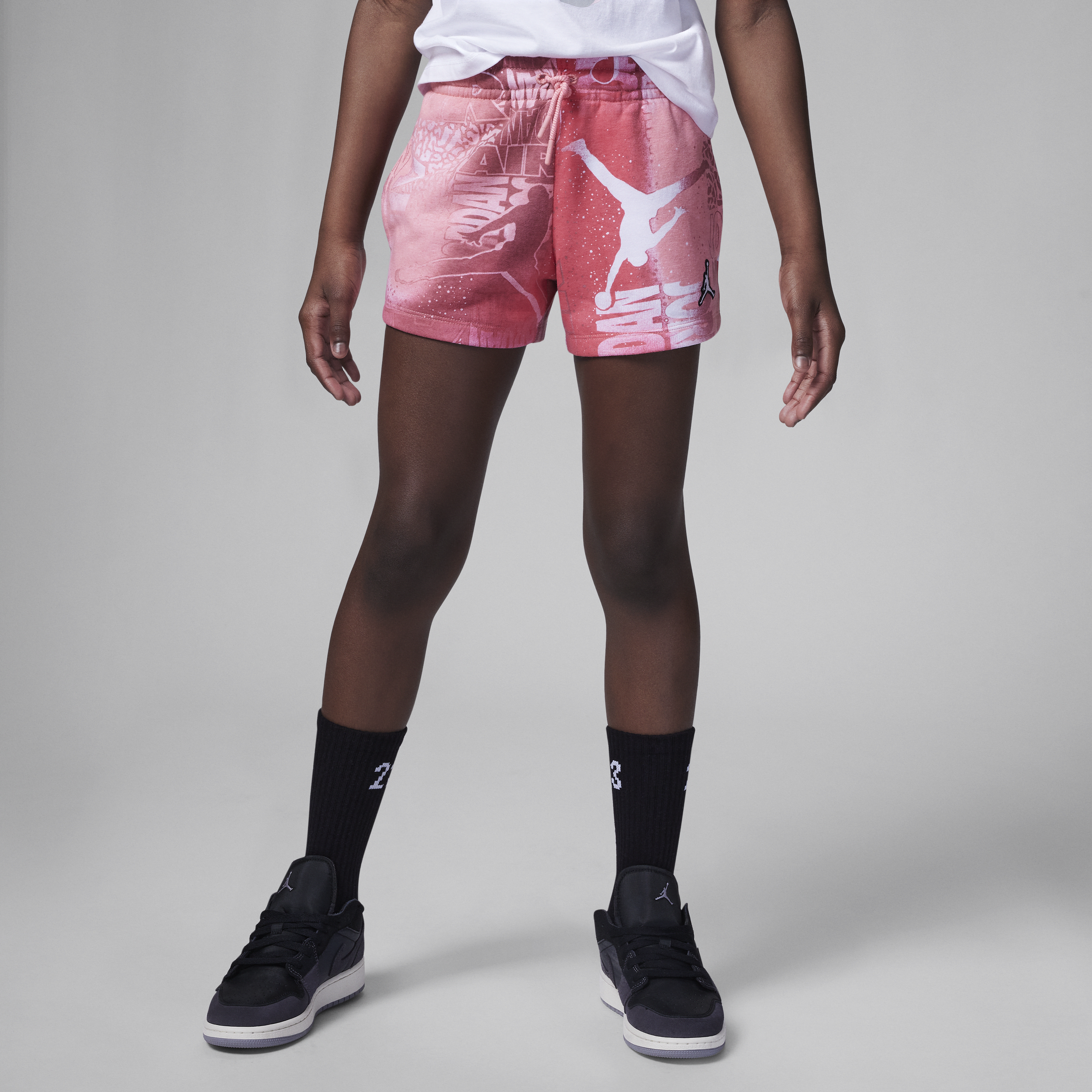 Jordan Essentials New Wave-shorts med print til større børn (piger) - Pink