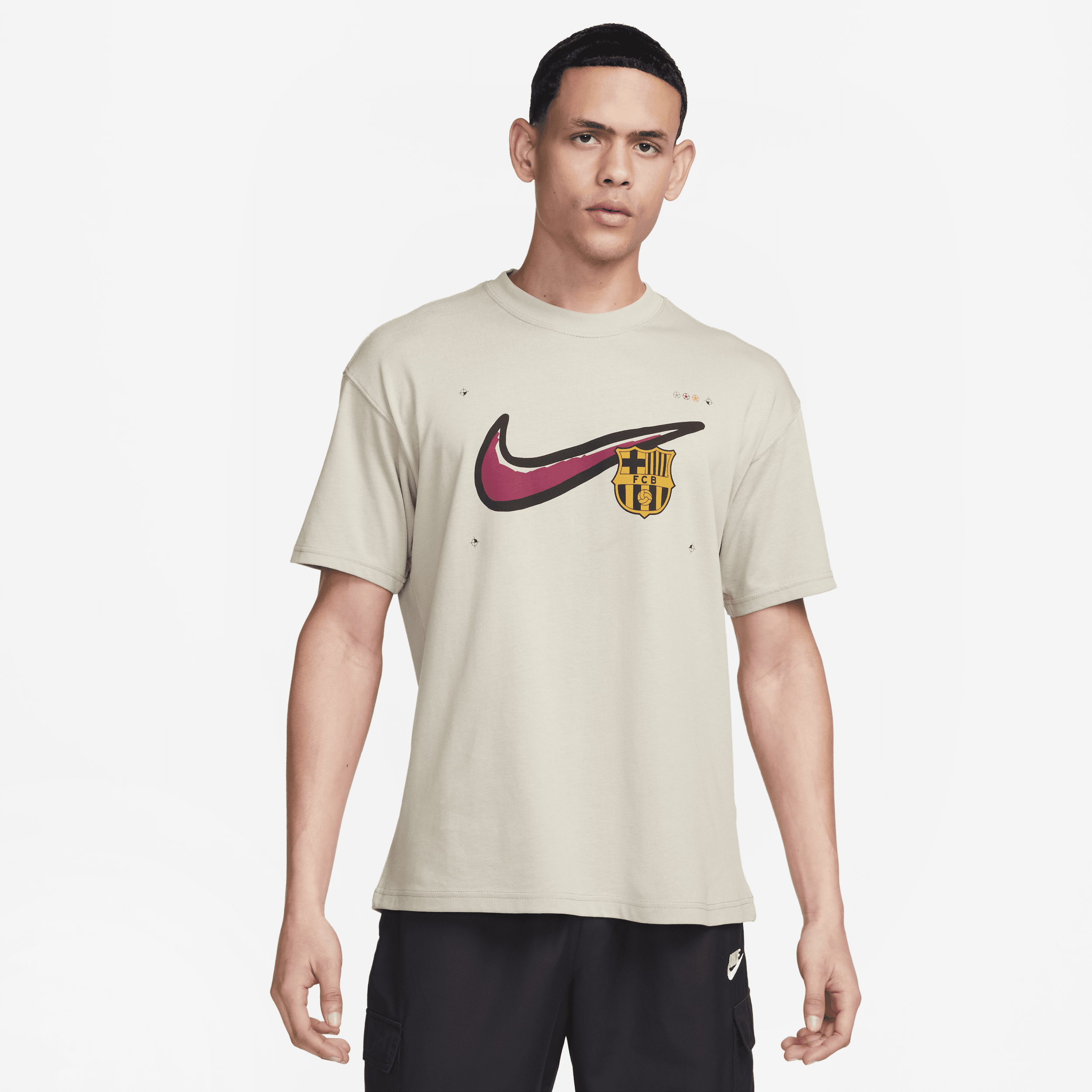 FC Barcelona Max90-Nike Football-T-shirt til mænd - brun