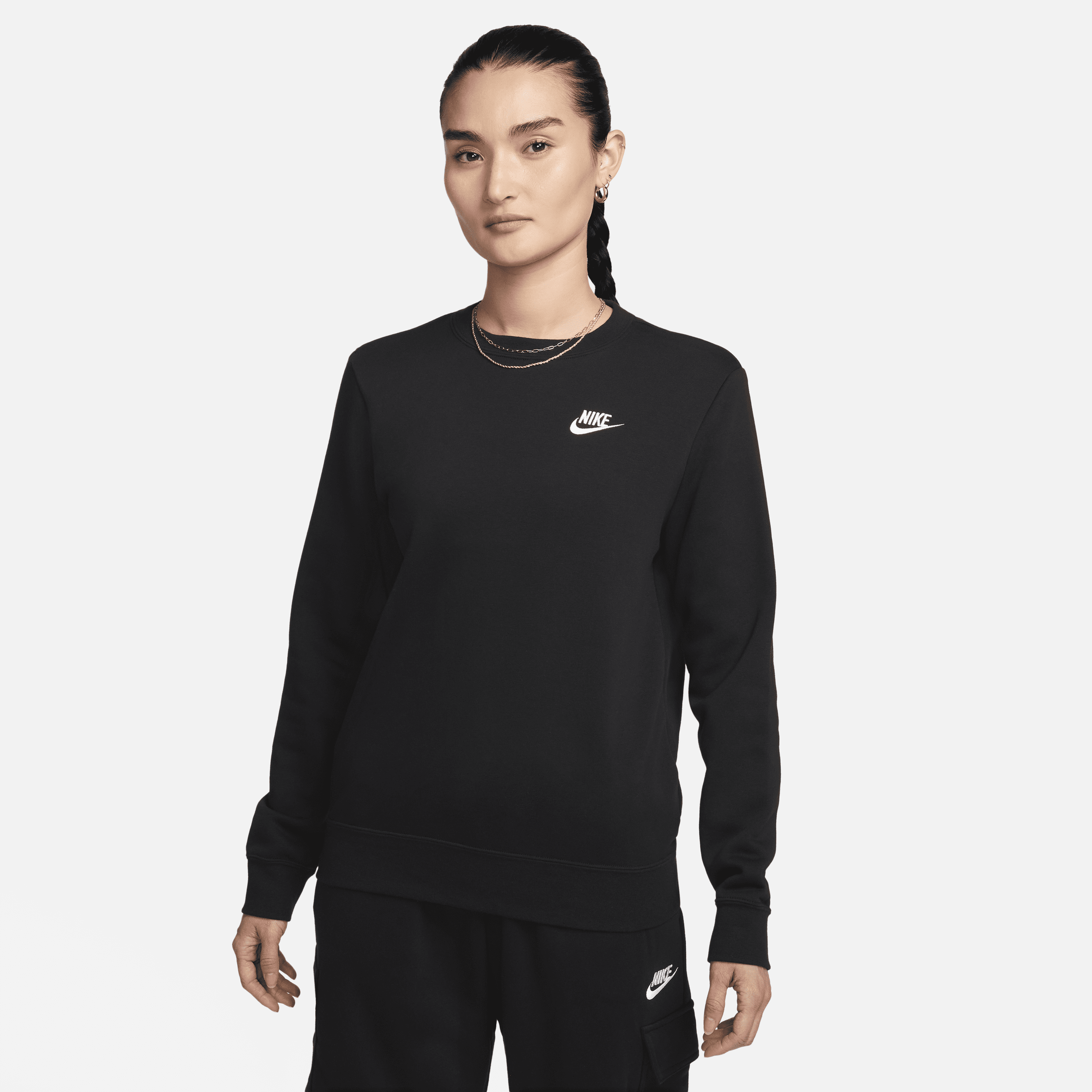 【ナイキ(NIKE)公式ストア】ナイキ スポーツウェア クラブ フリース ウィメンズ クルーネック スウェットシャツ DQ5474-010 ブラック 【ナイキ(NIKE)公式ストア】ナイキ スポーツウェア クラブ フリース ウィメンズ クルーネック スウェットシャツ DQ5474-010 ブラック