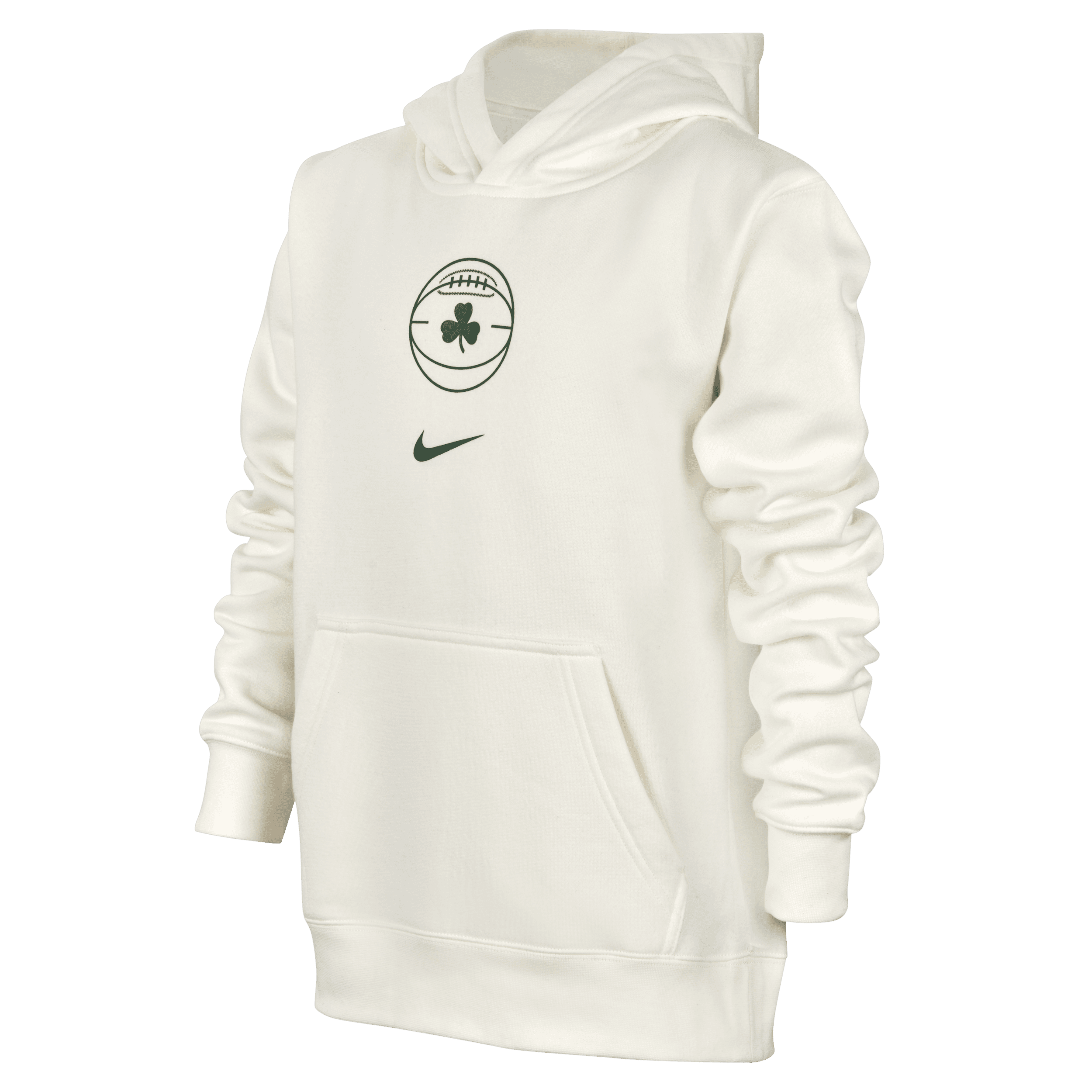 Felpa pullover con cappuccio Boston Celtics Club City Edition Nike NBA – Ragazzo - Bianco