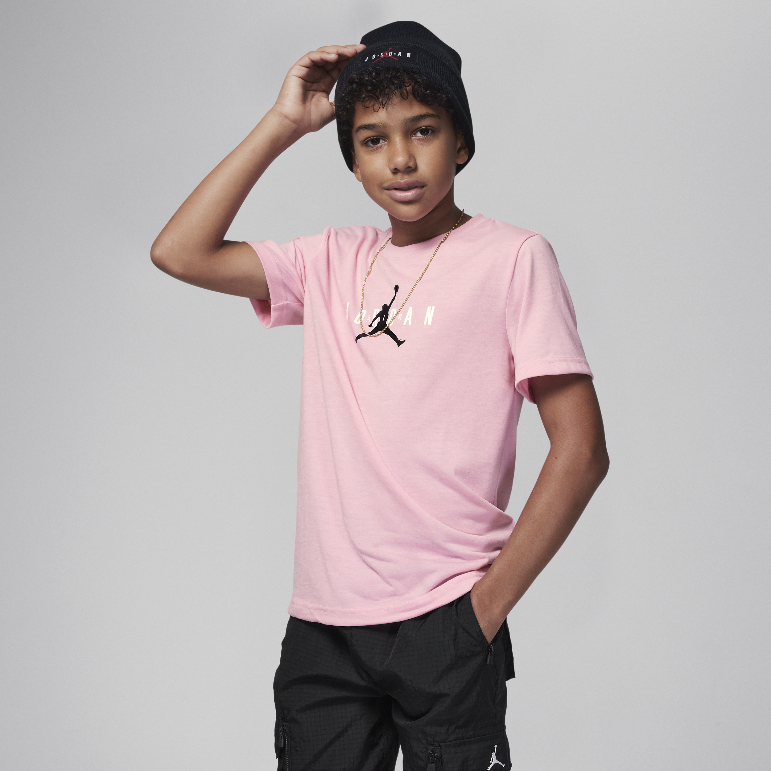 Jordan Jumpman Sustainable Graphic-T-shirt til større børn - Pink