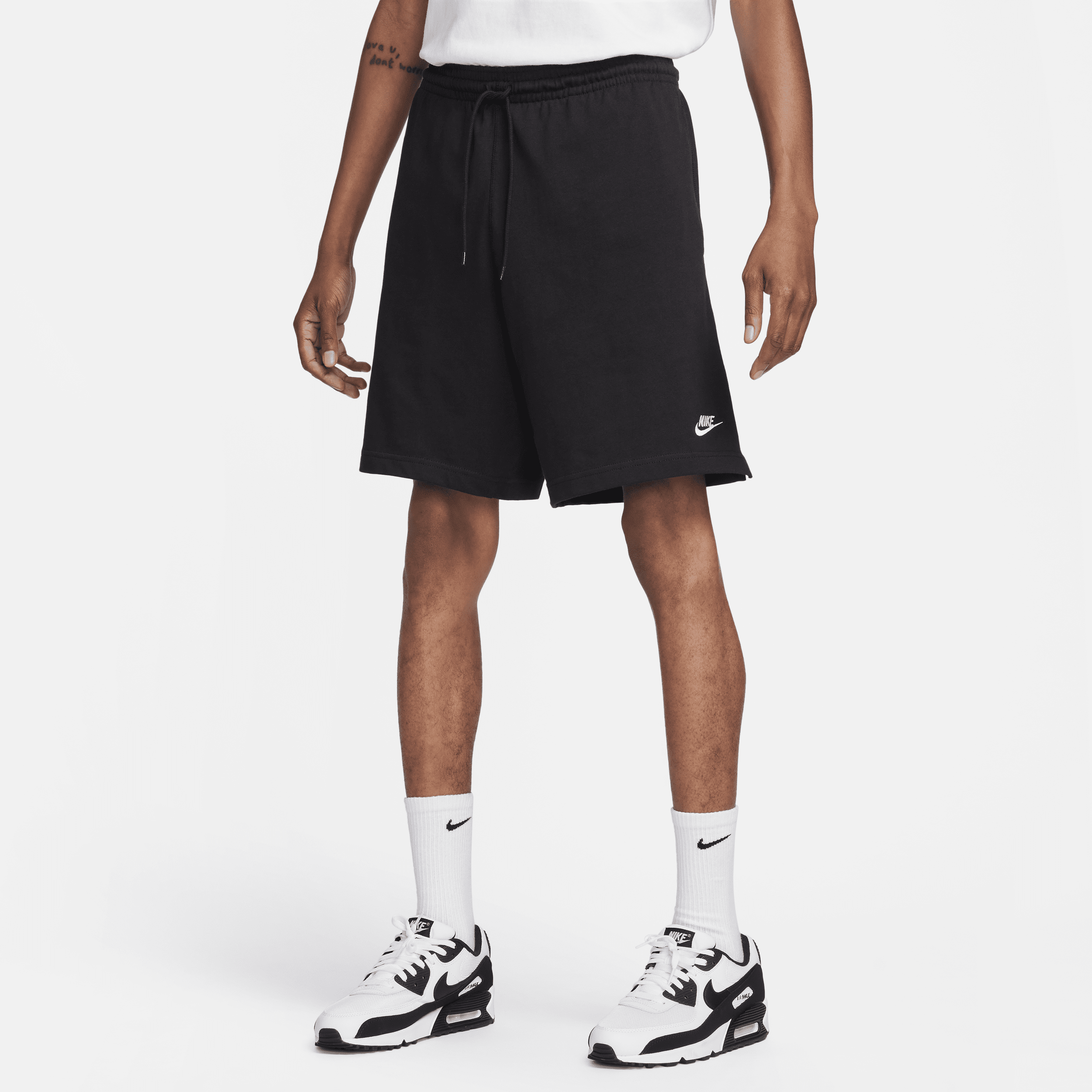 Nike Club knit herenshorts - Zwart