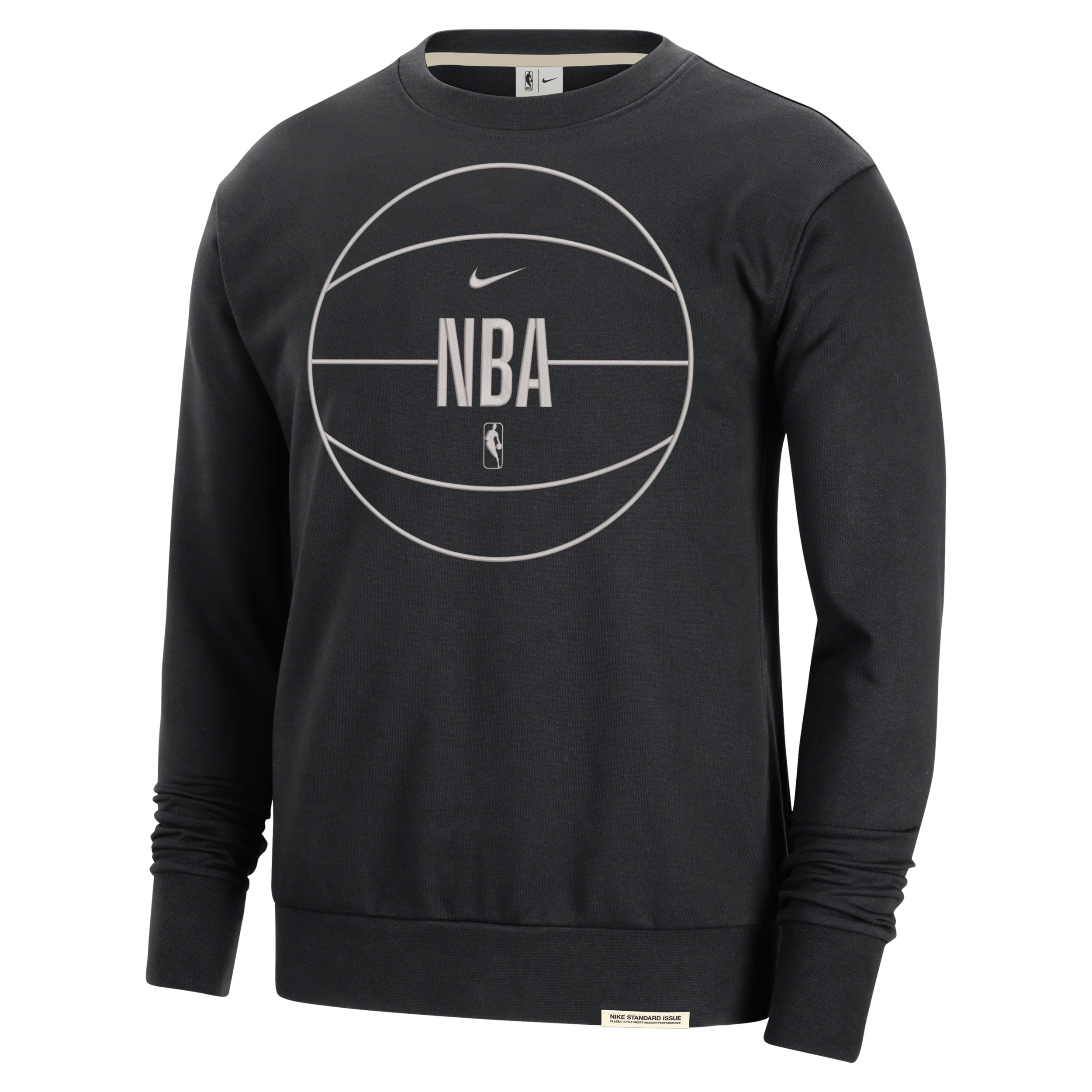 Team 31 Standard Issue Nike NBA-sweatshirt met ronde hals en Dri-FIT voor heren - Zwart