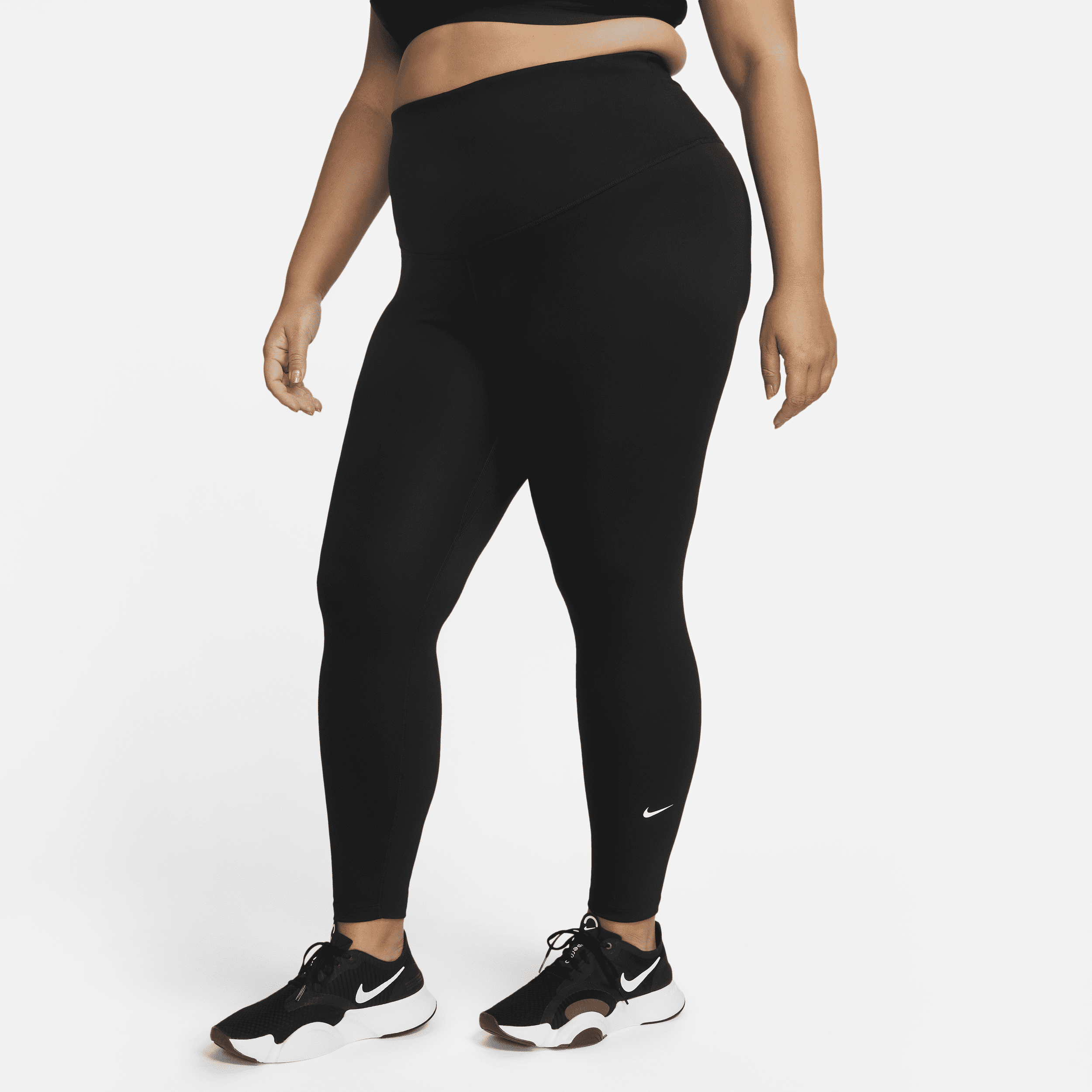 Højtaljede Nike One-leggings til kvinder (plus size) - sort