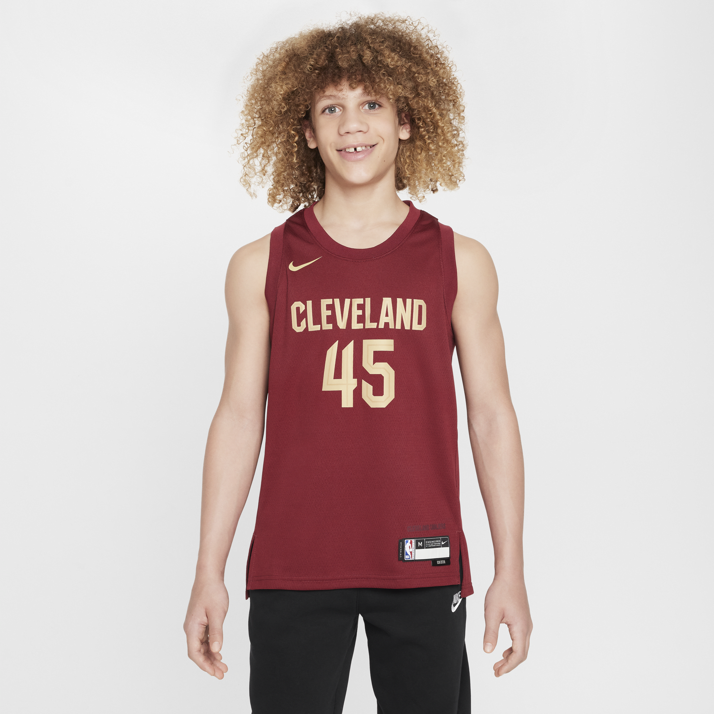 Cleveland Cavaliers 2023/24 Icon Edition Swingman Nike Dri-FIT NBA-jersey voor jongens - Rood