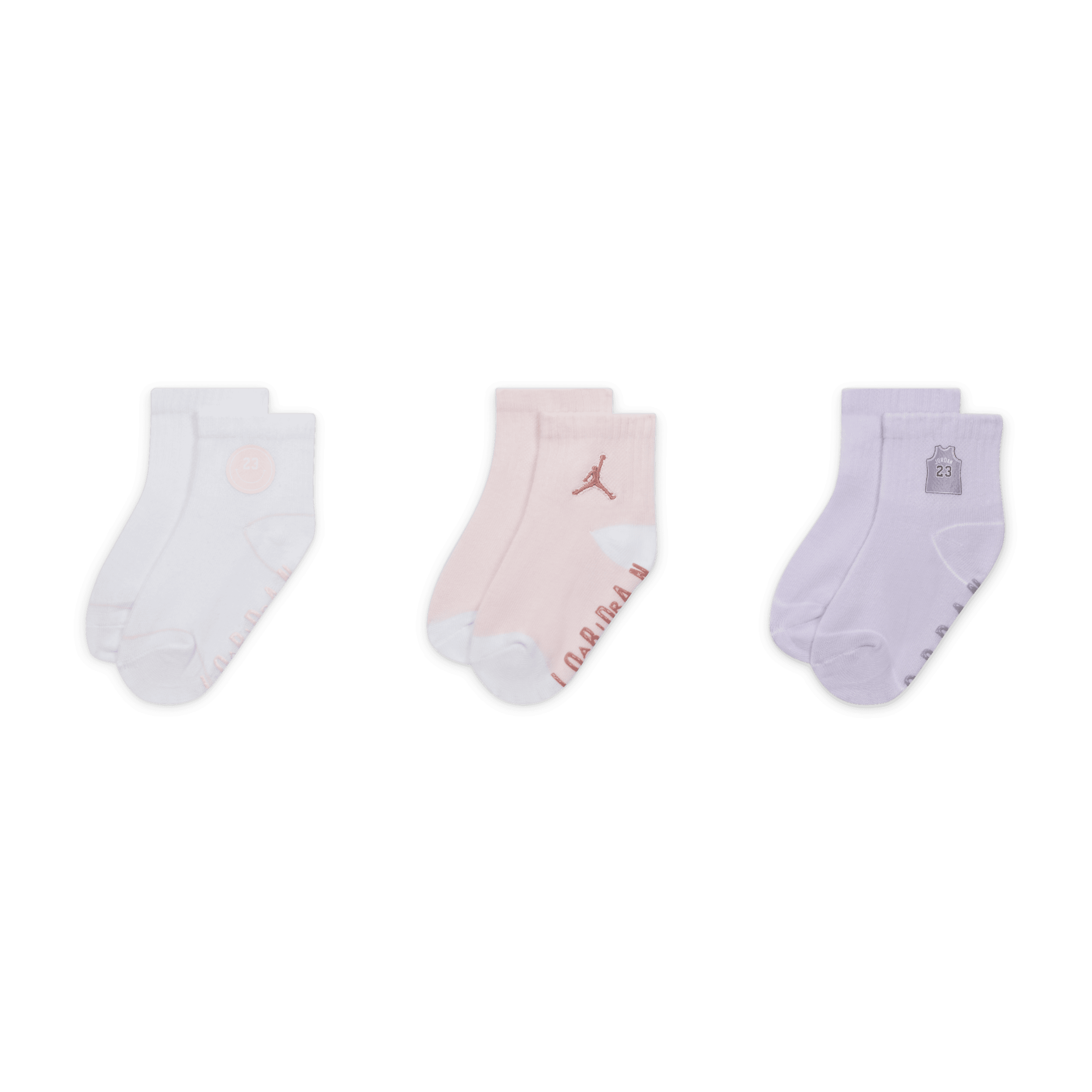 Jordan Icon Patches Baby Calcetines hasta el tobillo (3 pares) - Bebé (0-9 M) - Rosa