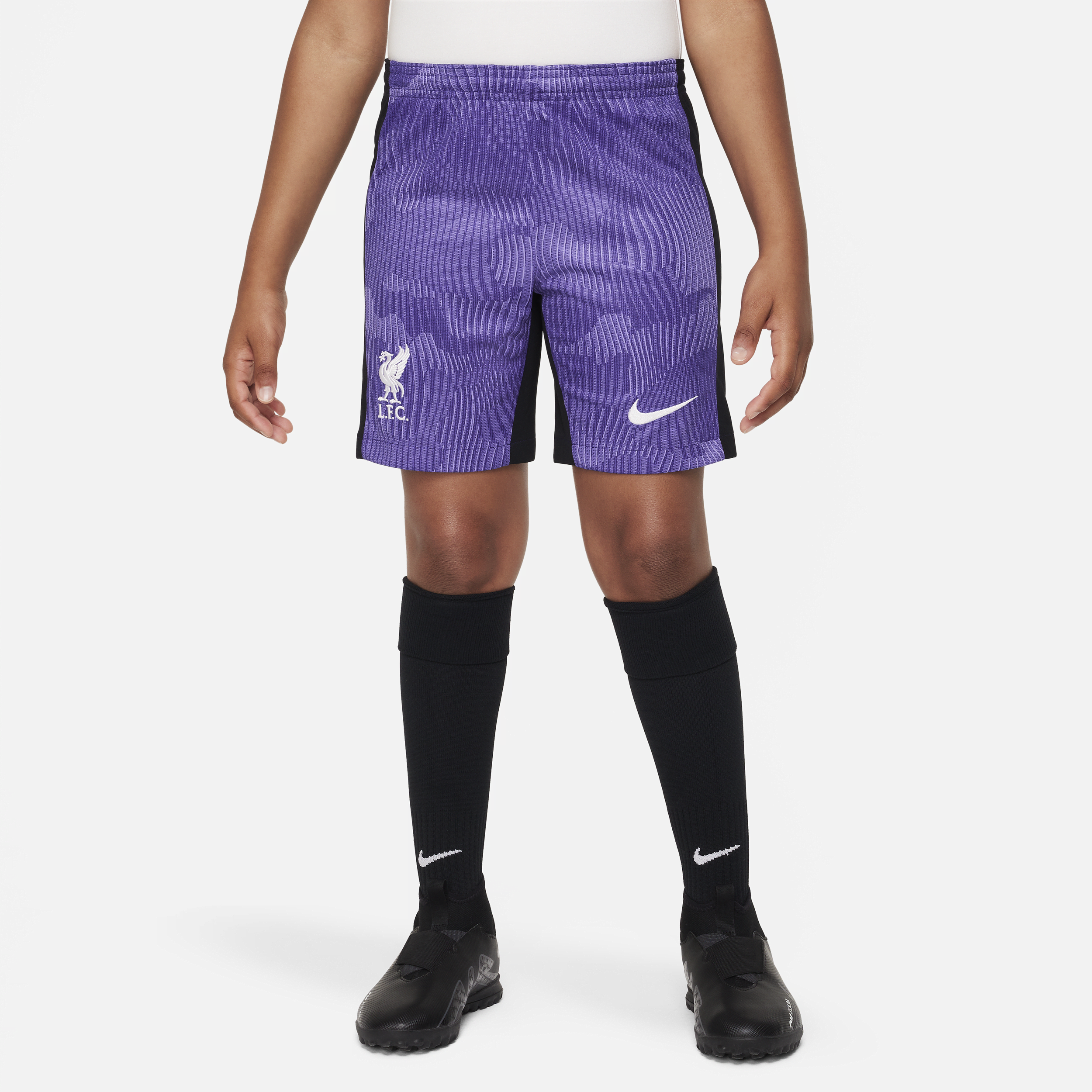 Shorts da calcio Nike Dri-FIT Liverpool FC 2023/24 Stadium per ragazzi – Terza - Viola
