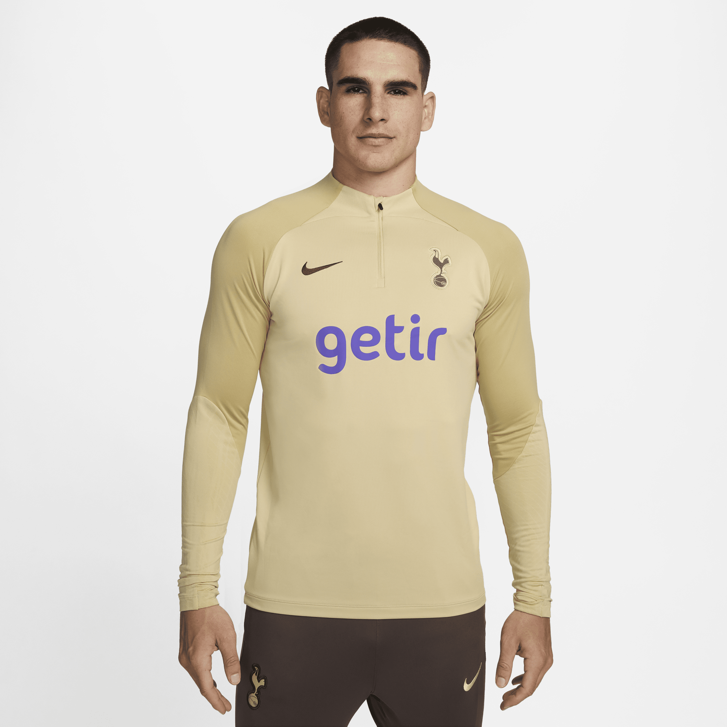 Maskinstrikket Tottenham Hotspur Strike Third Nike Dri-FIT-fodboldtræningstrøje til mænd - brun