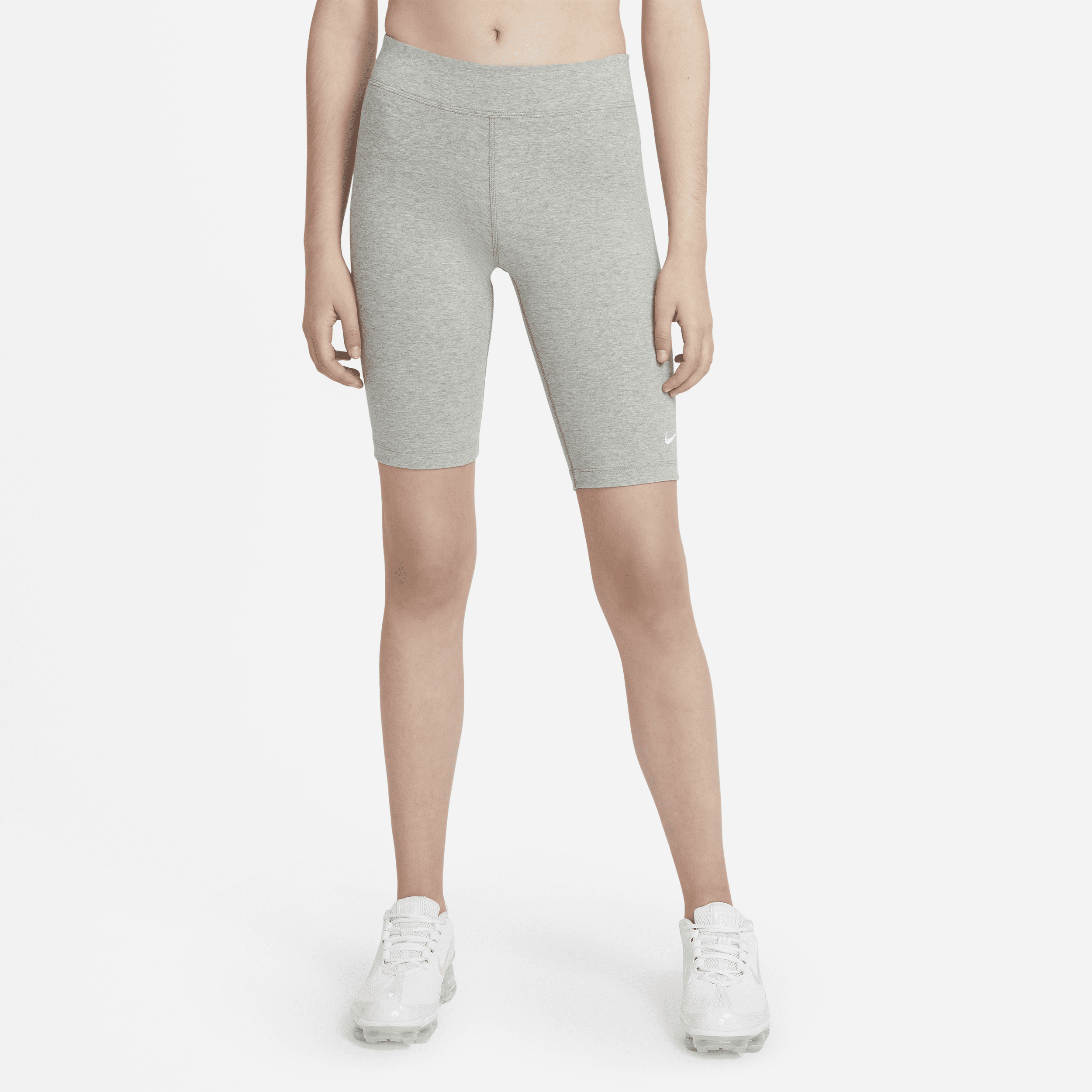 Nike Sportswear Essential-cykelshorts (25,5) cm med mellemhøj talje til kvinder - grå