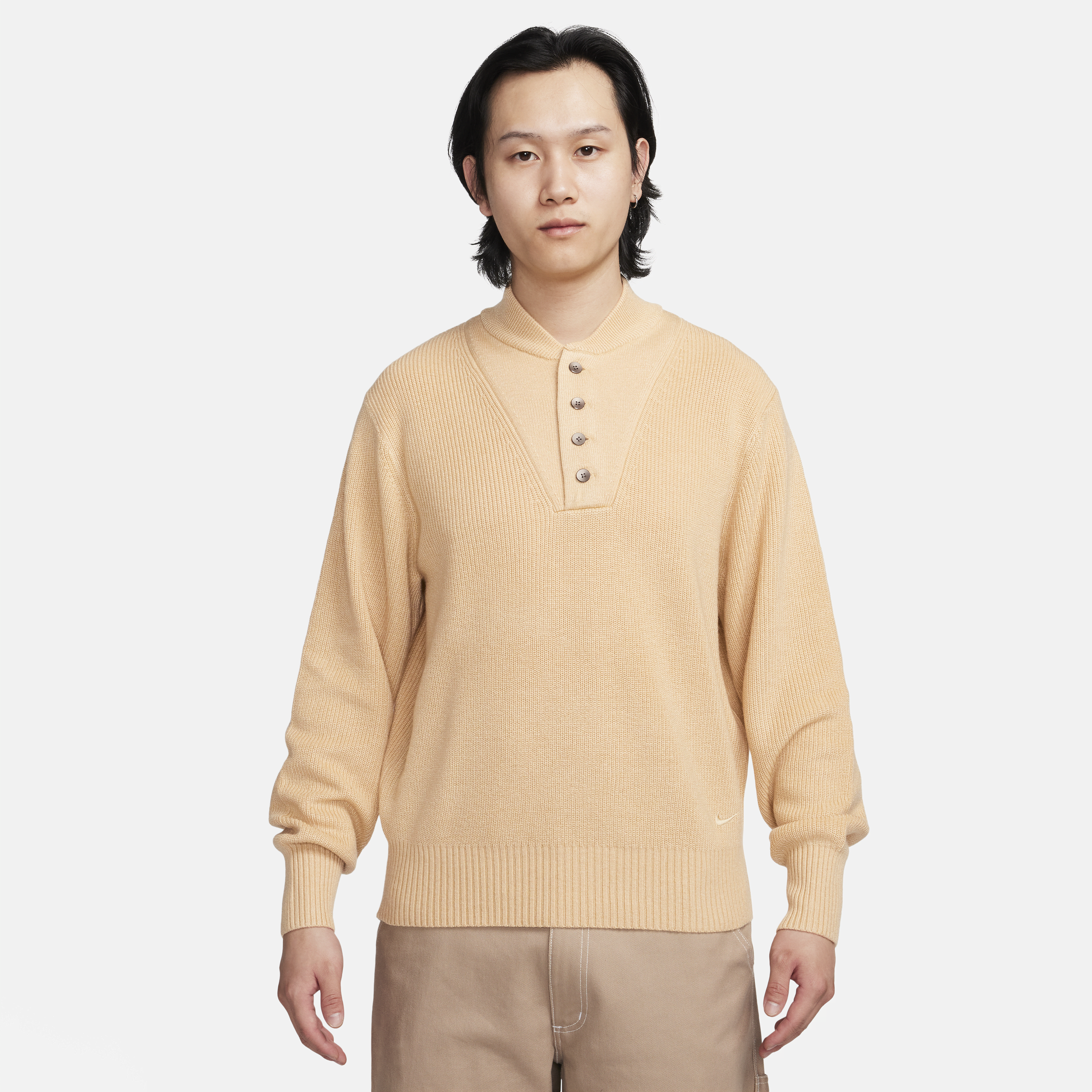 【ナイキ(NIKE)公式ストア】ナイキ ライフ メンズ ロングスリーブ ミリタリー ヘンリー セーター FN3119-252 ブラウン 【ナイキ(NIKE)公式ストア】ナイキ ライフ メンズ ロングスリーブ ミリタリー ヘンリー セーター FN3119-252 ブラウン