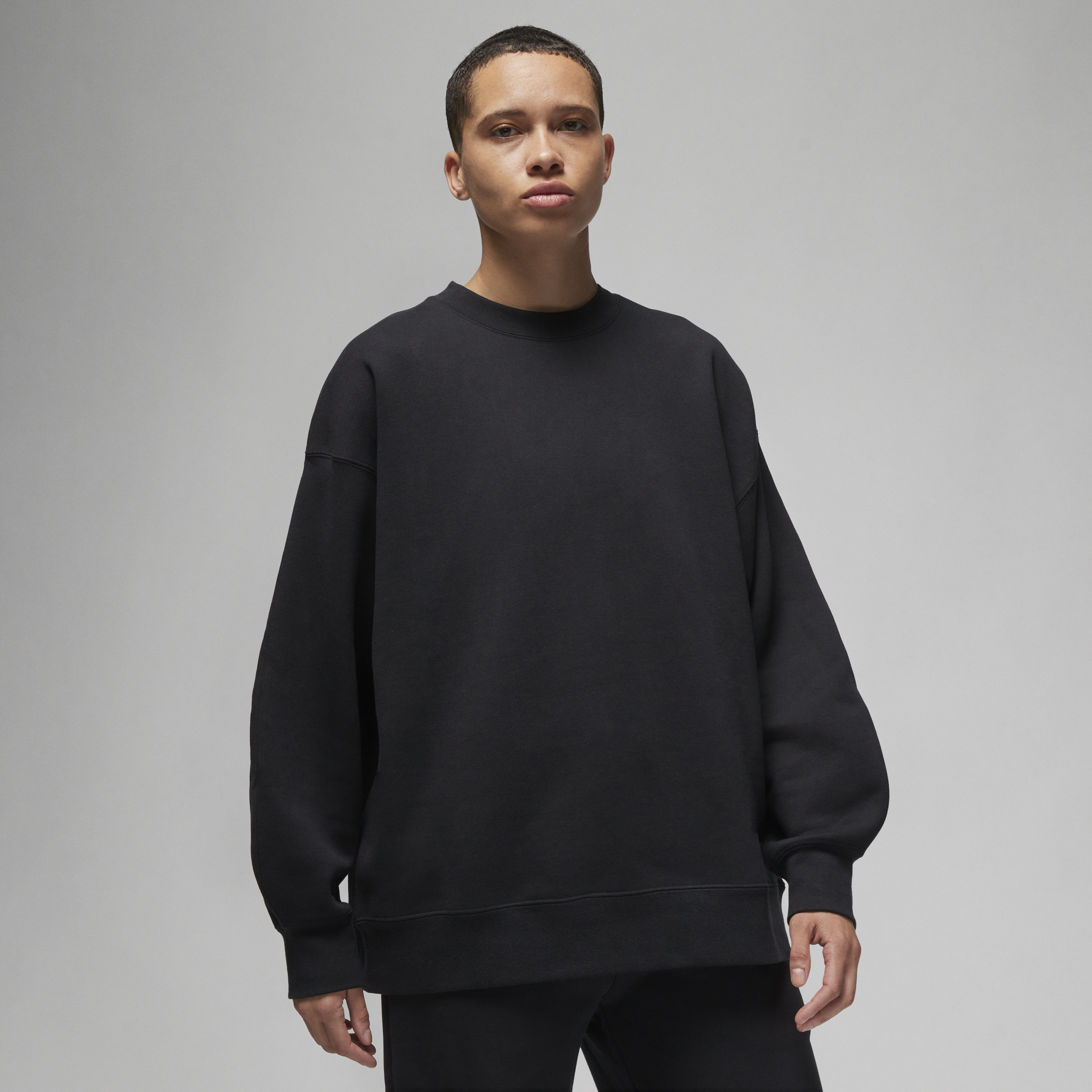 Jordan Flight-sweatshirt i fleece med rund hals til kvinder - sort