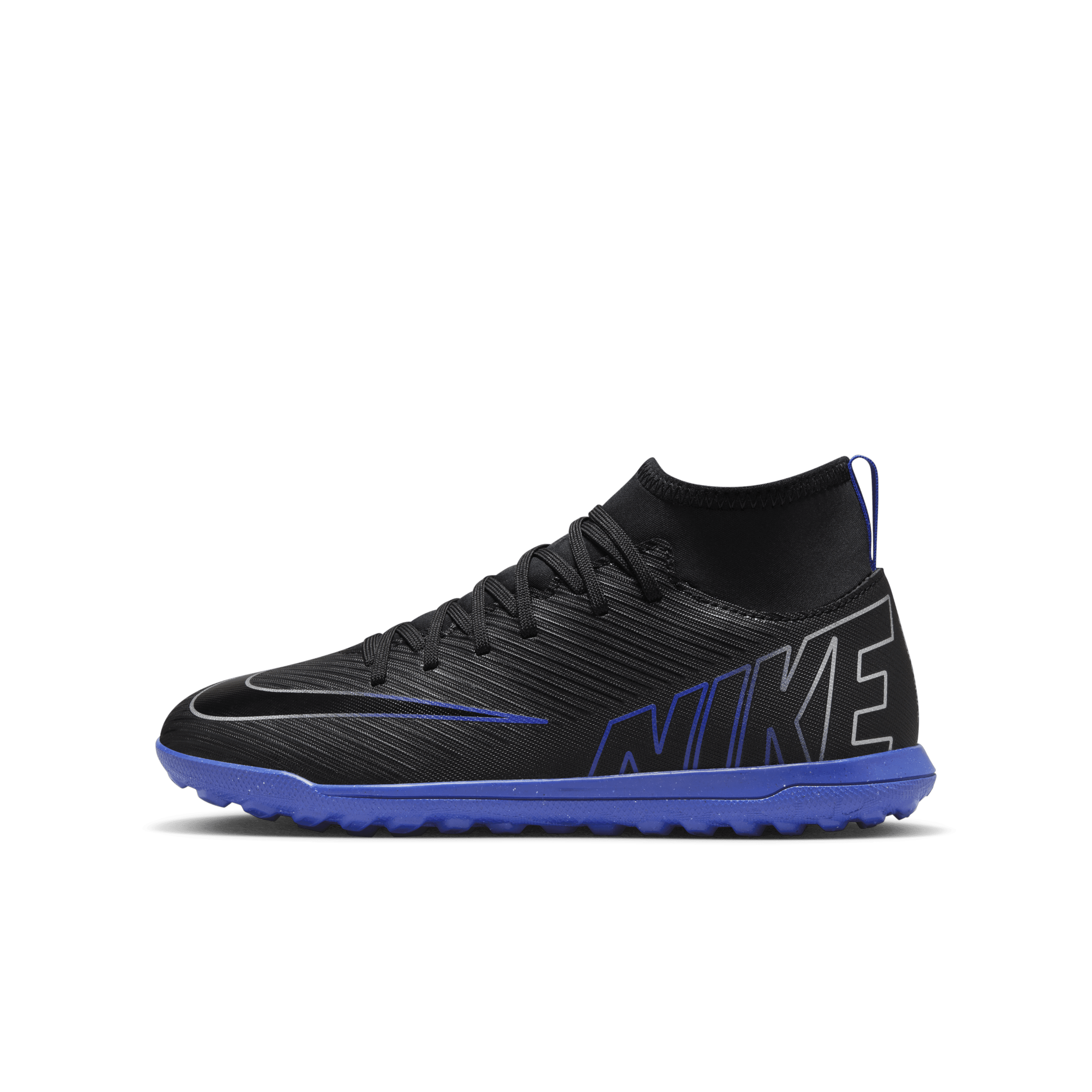 Nike Jr. Mercurial Superfly 9 Club high top voetbalschoenen voor kleuters/kids (turf) - Zwart