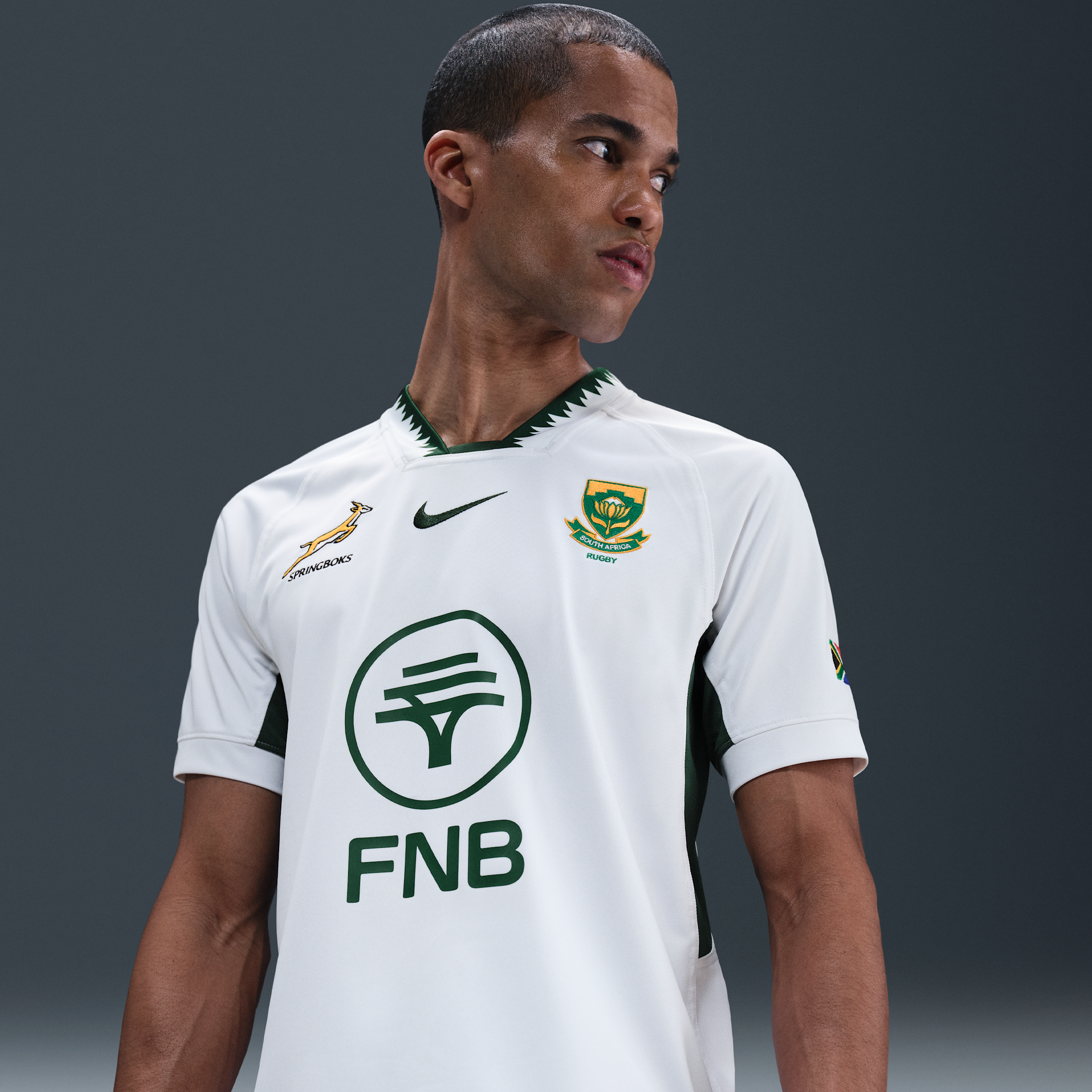 Maglia da rugby replica Nike Springboks 2025/26 Stadium da uomo – Away - Bianco