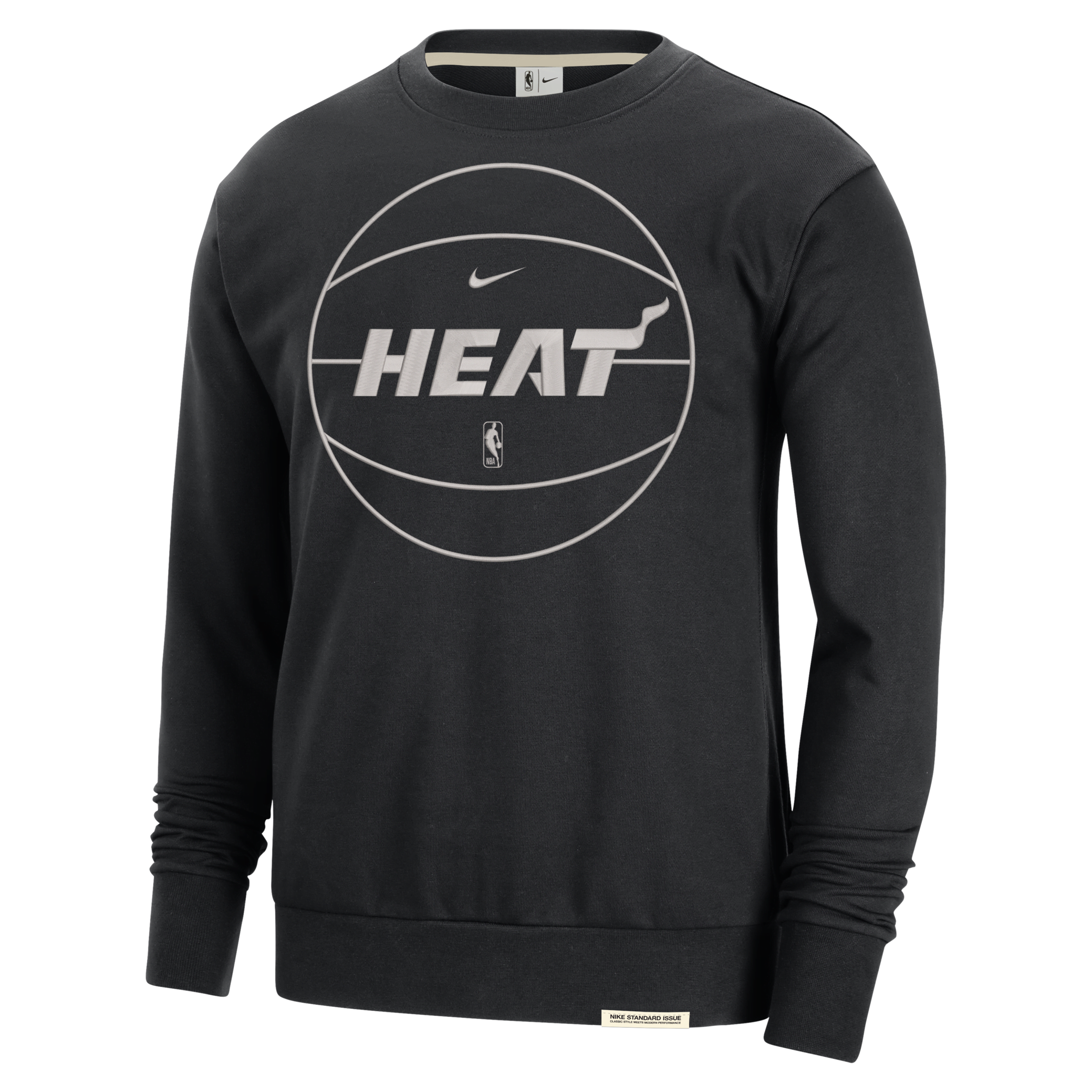 Miami Heat Standard Issue Nike Dri-FIT-NBA-sweatshirten til mænd - sort