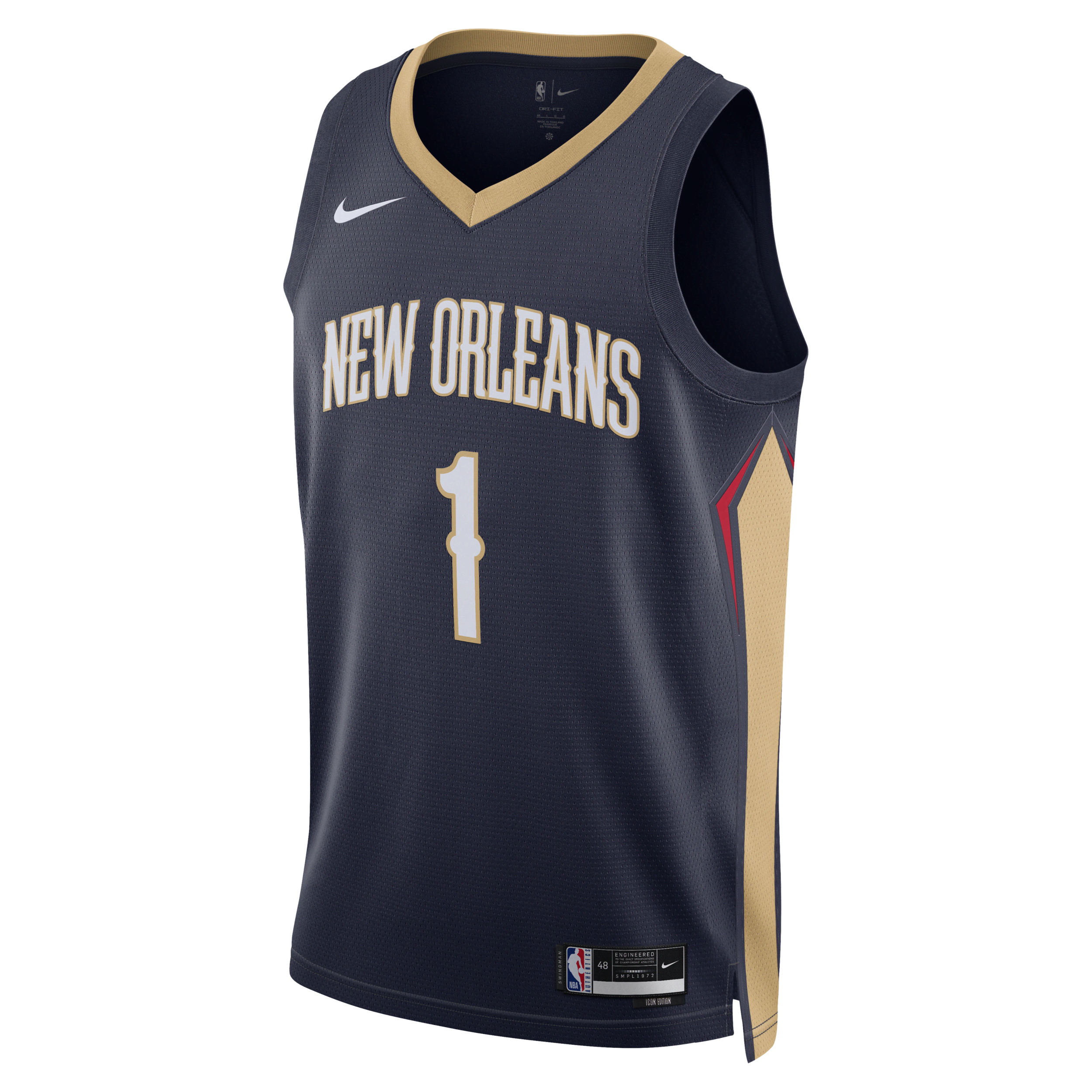 Maglia New Orleans Pelicans Icon Edition 2022/23 Swingman Nike Dri-FIT NBA – Uomo - Blu