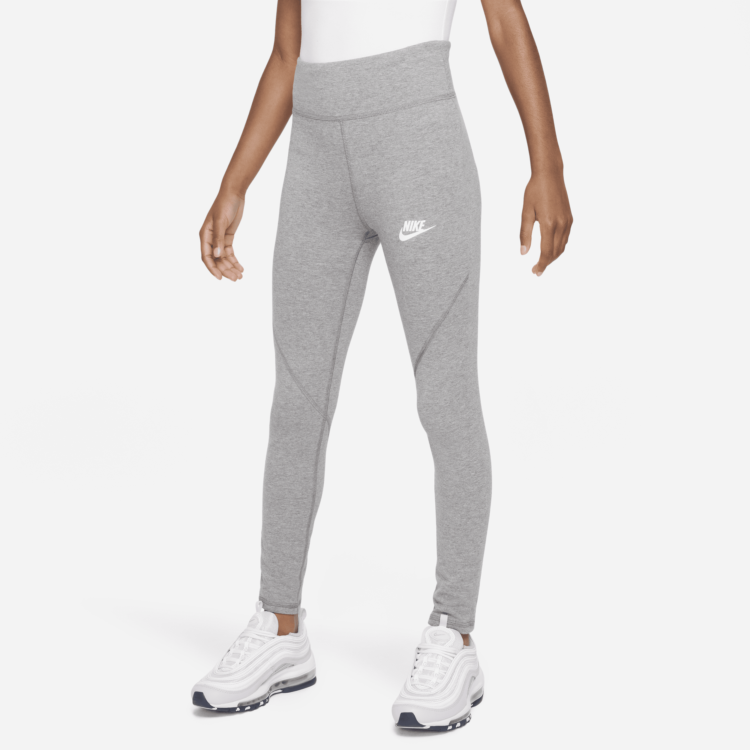 Nike Sportswear Favorites-leggings med høj talje til store børn (piger) - grå